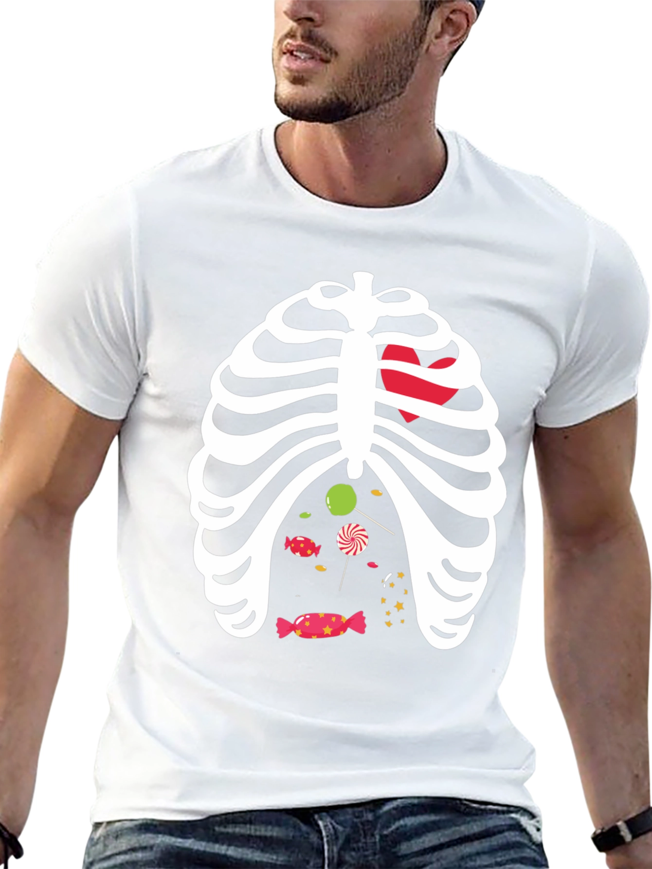 Halloween Skeleton Candy Ribcage T-Shirt
