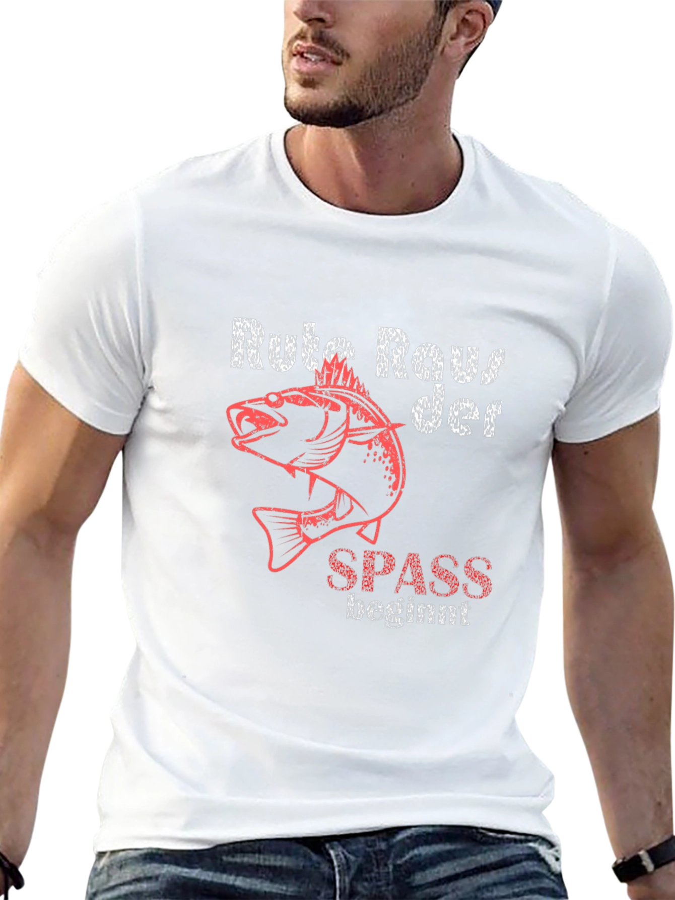 Fishing T-Shirt - Rute Raus der Spass beginnt