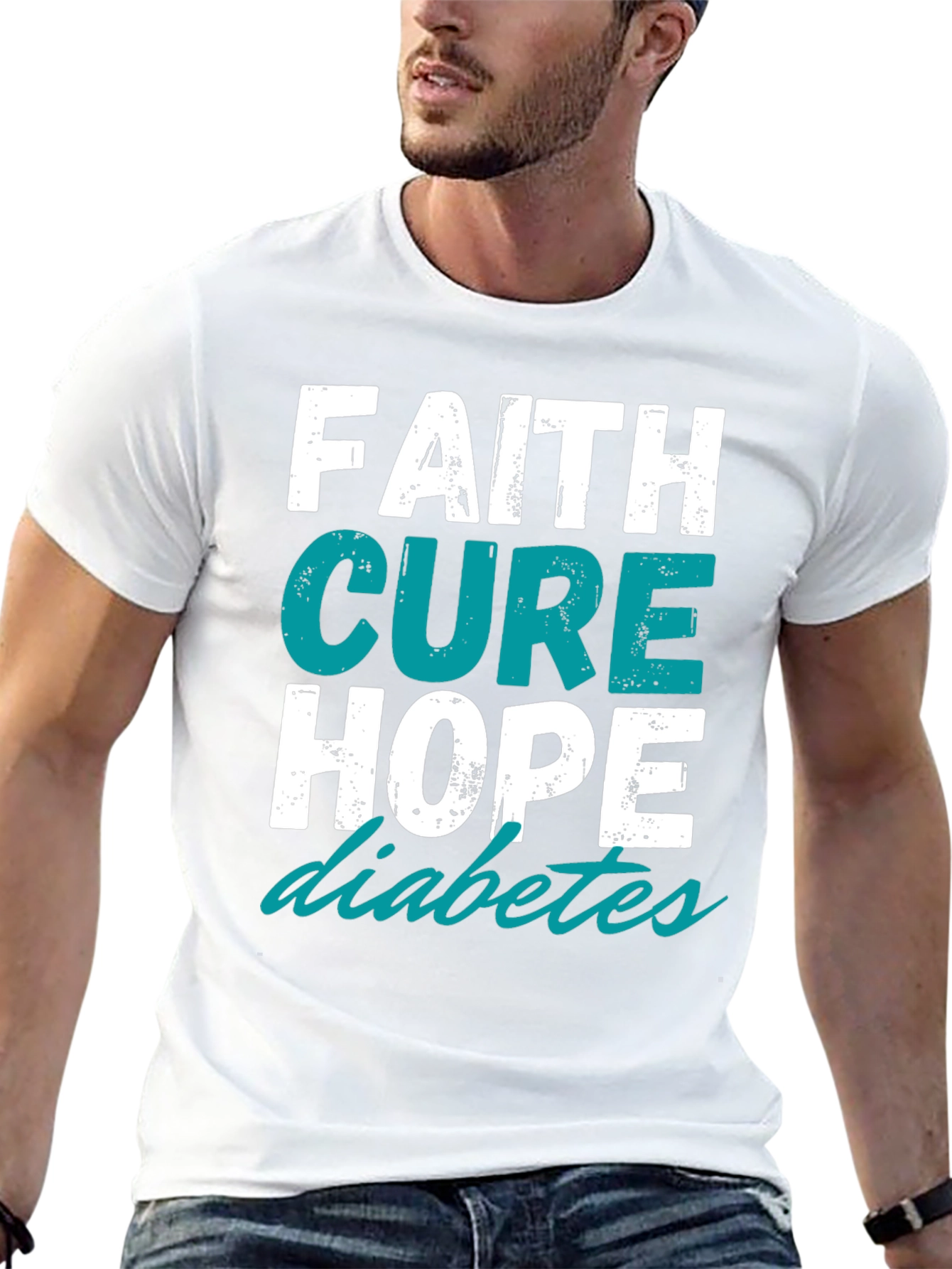 Faith Cure Hope - Diabetes Awareness T-Shirt