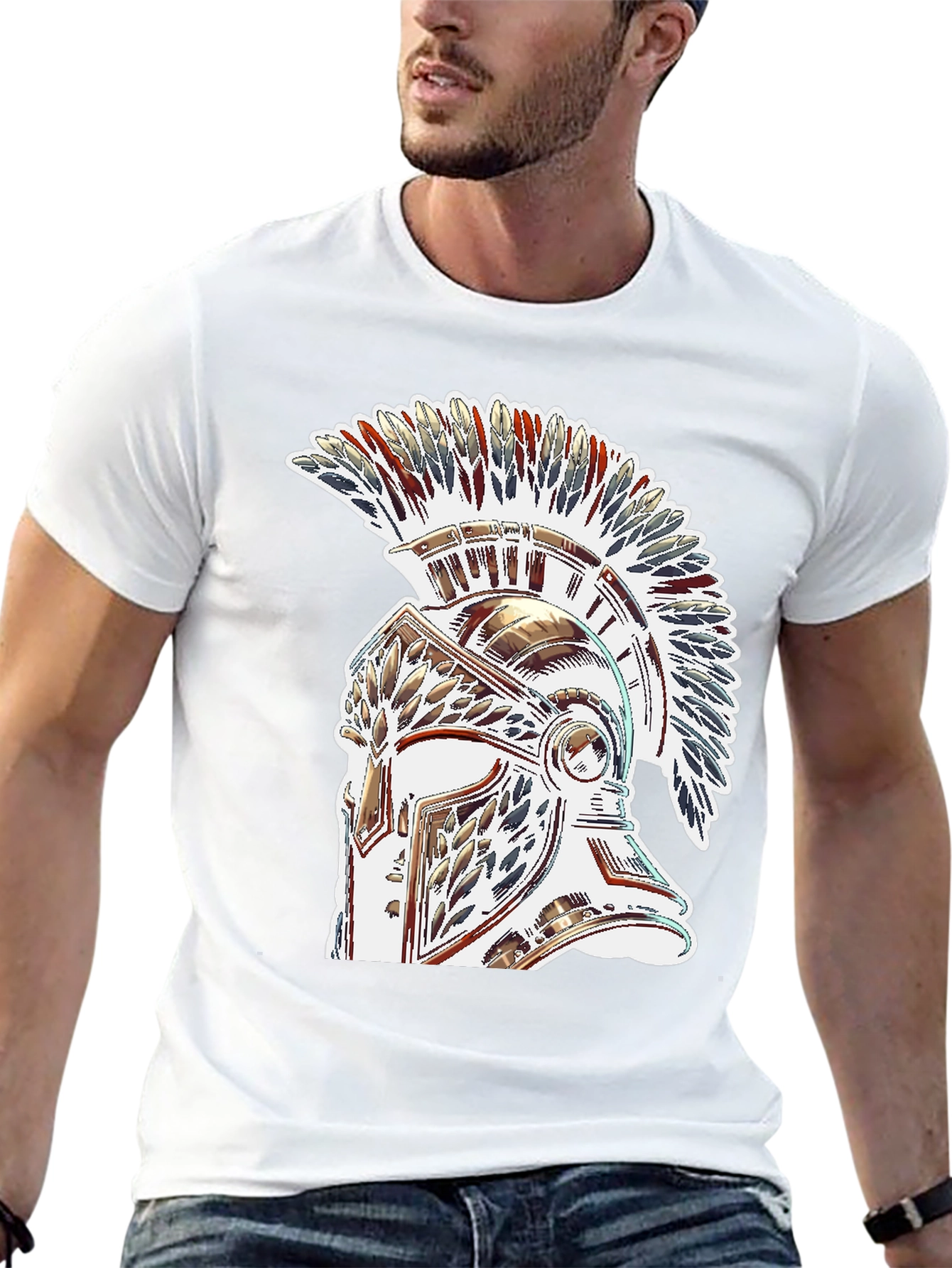 Warrior Helmet Graphic Tee - Black