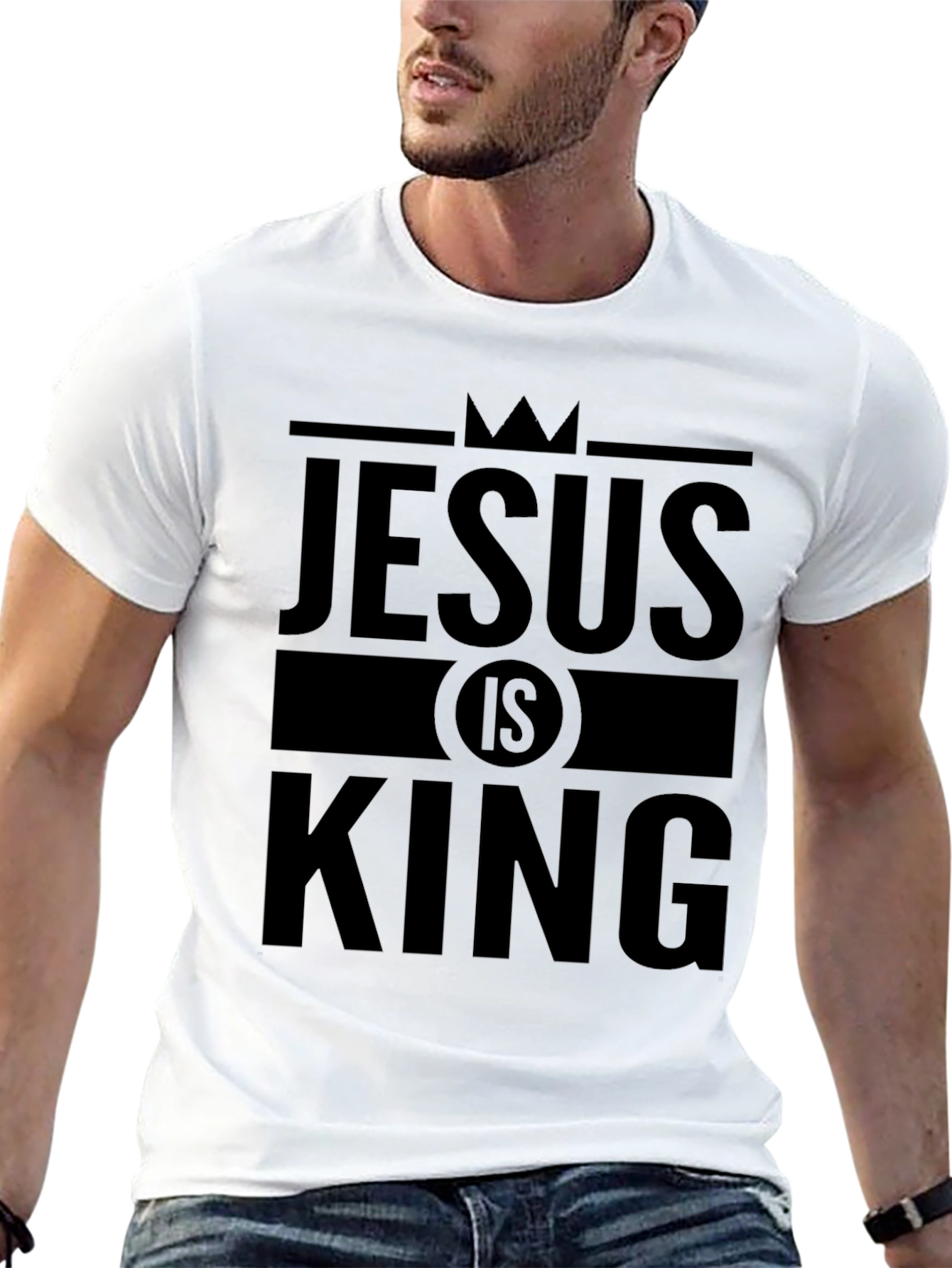 Jesus is King Black Graphic T-Shirt