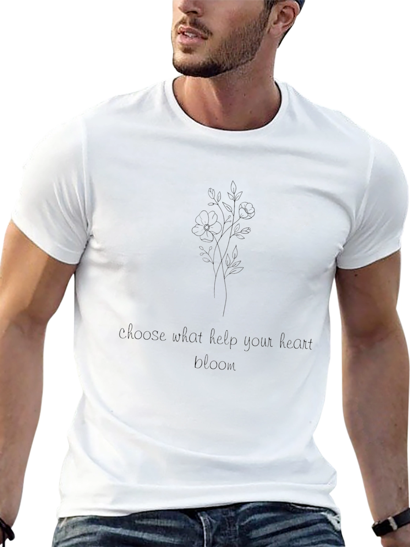 Heart Bloom Black Graphic Tee