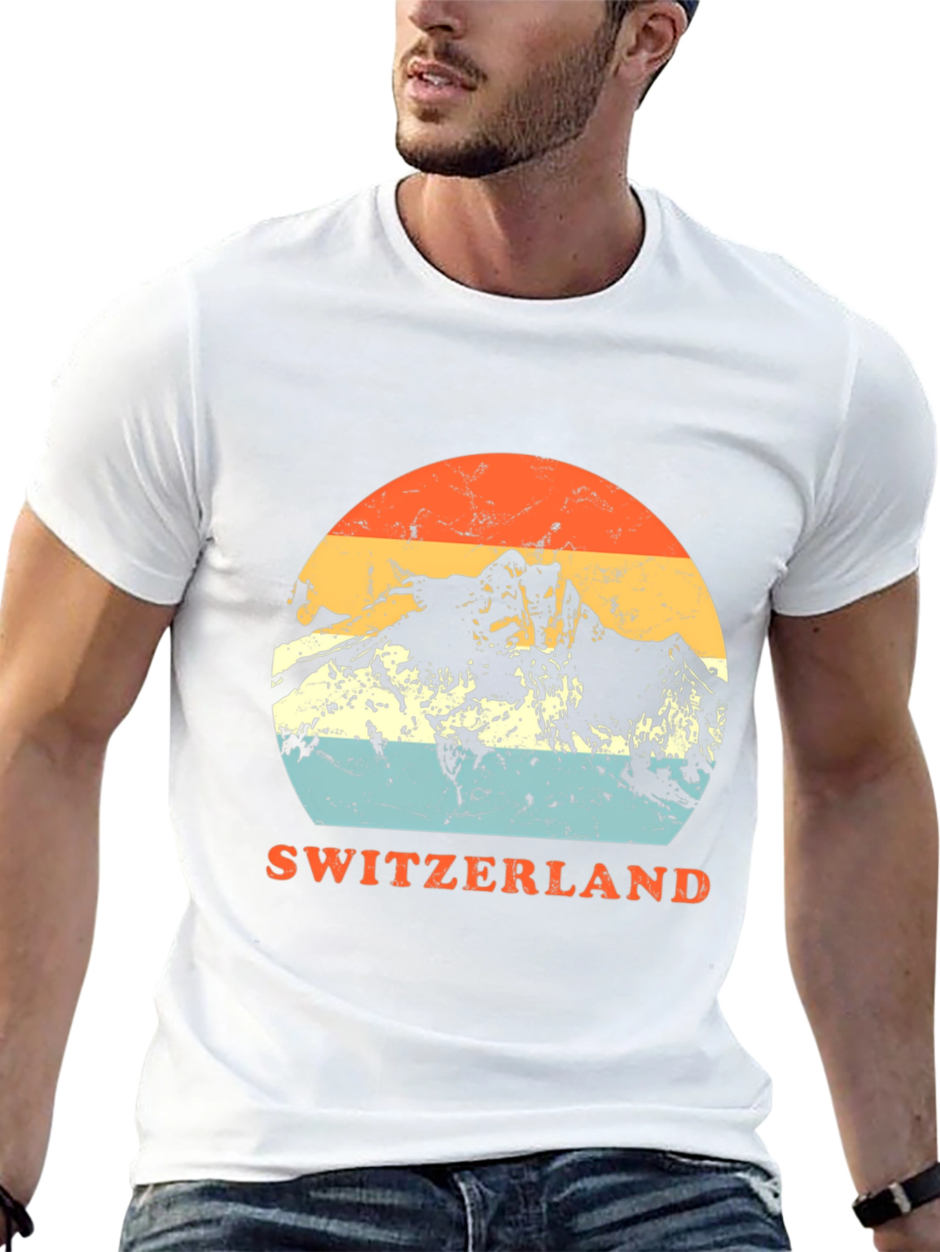 Switzerland Mountain Retro T-Shirt