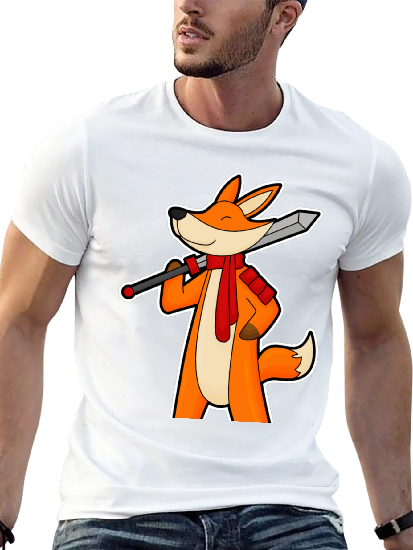 Fox Swordsman T-Shirt - Unique Graphic Tee