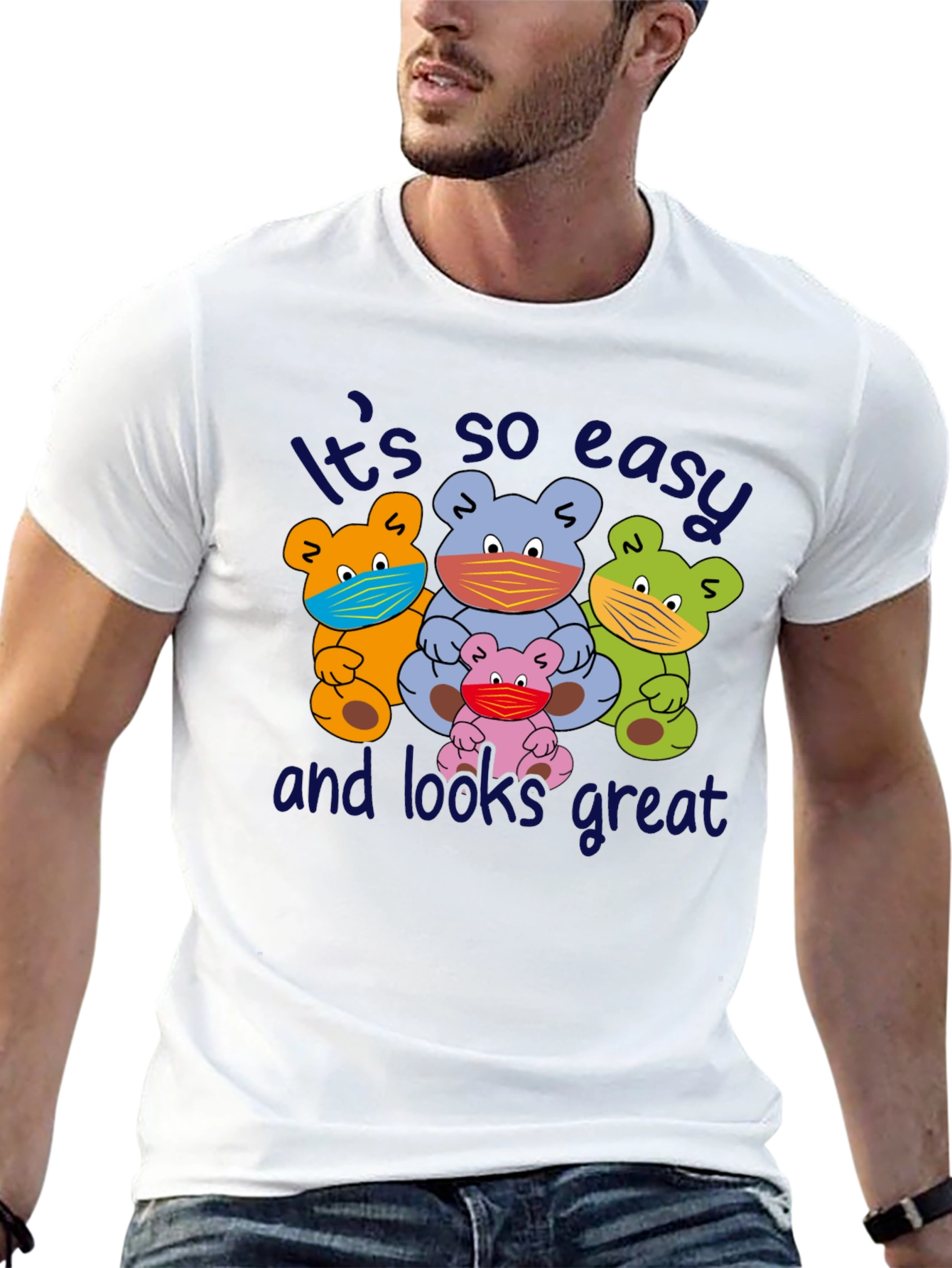 Funny Bear Family Face Mask T-Shirt