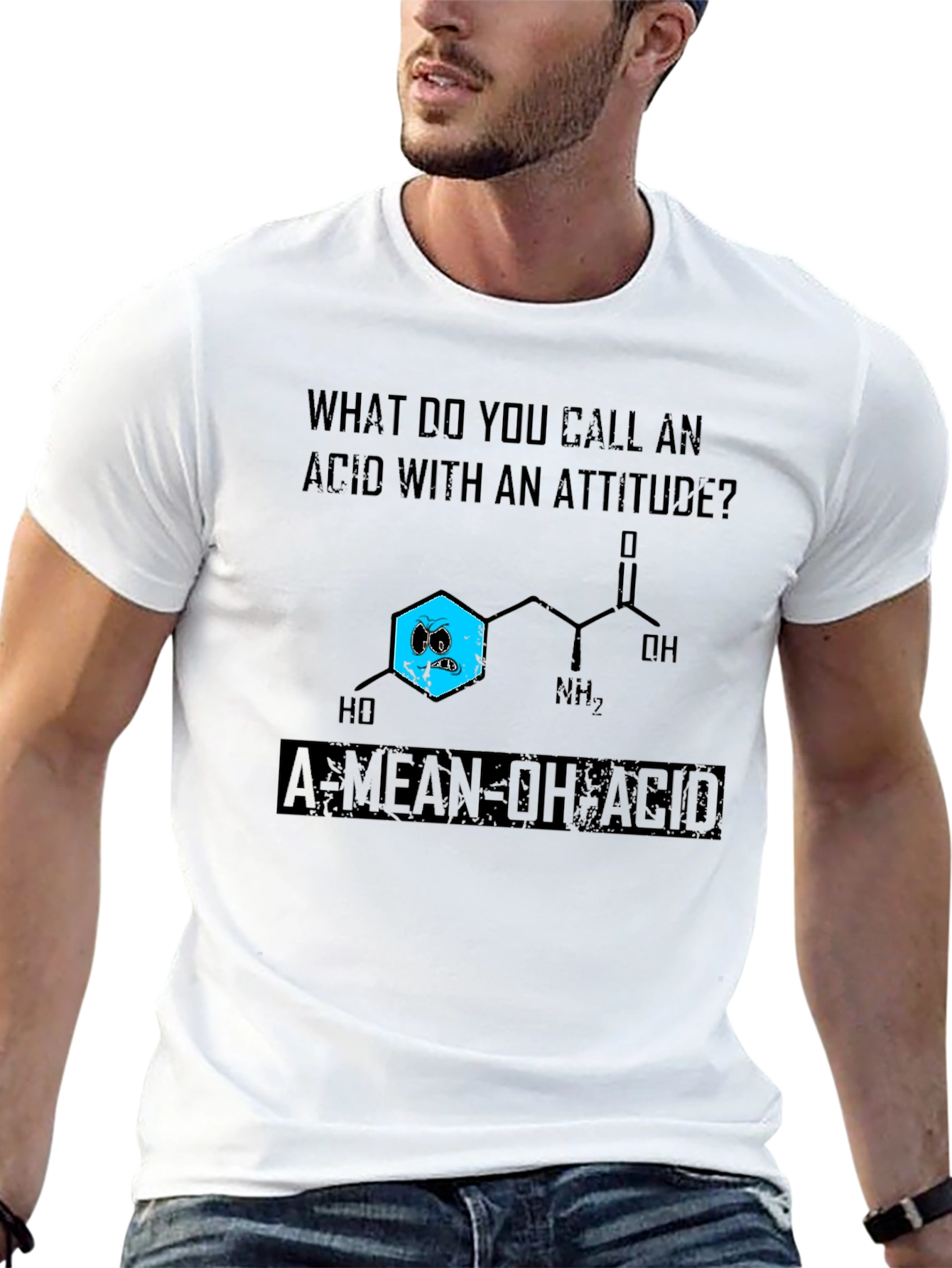 Mean-OH Acid Pun Graphic T-Shirt