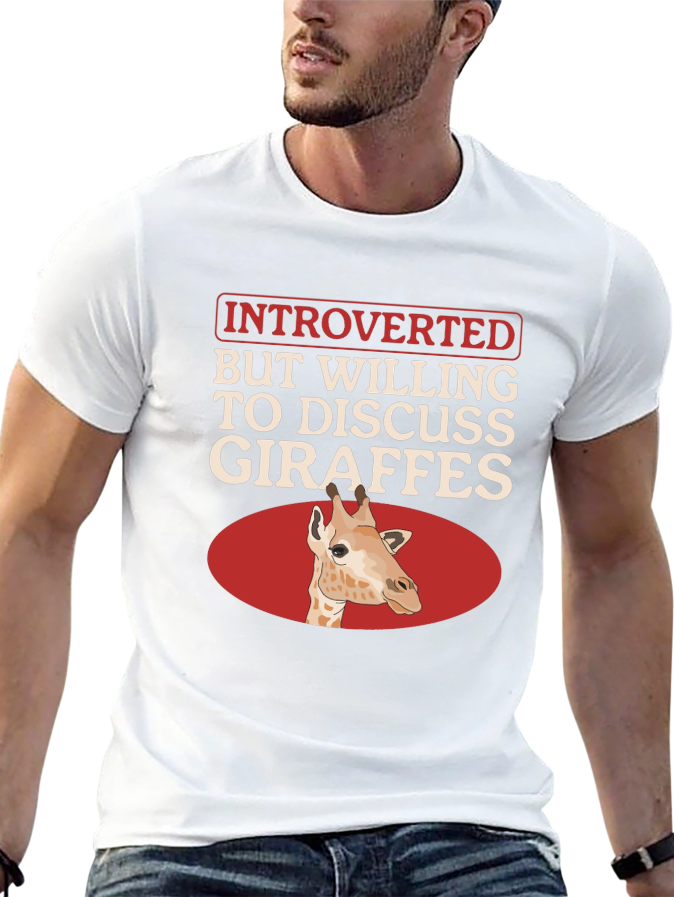 Introverted Giraffe T-Shirt - Unique Animal Lover Tee