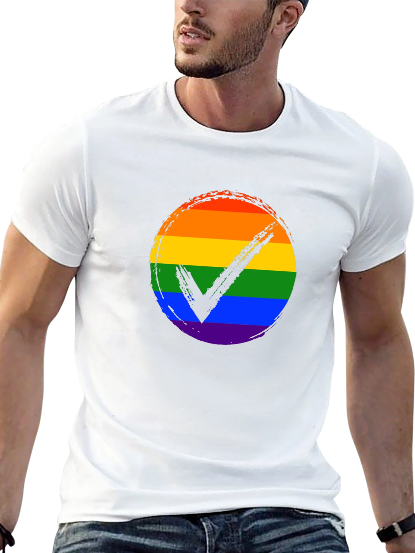 LGBTQ+ Pride Rainbow Checkmark T-Shirt