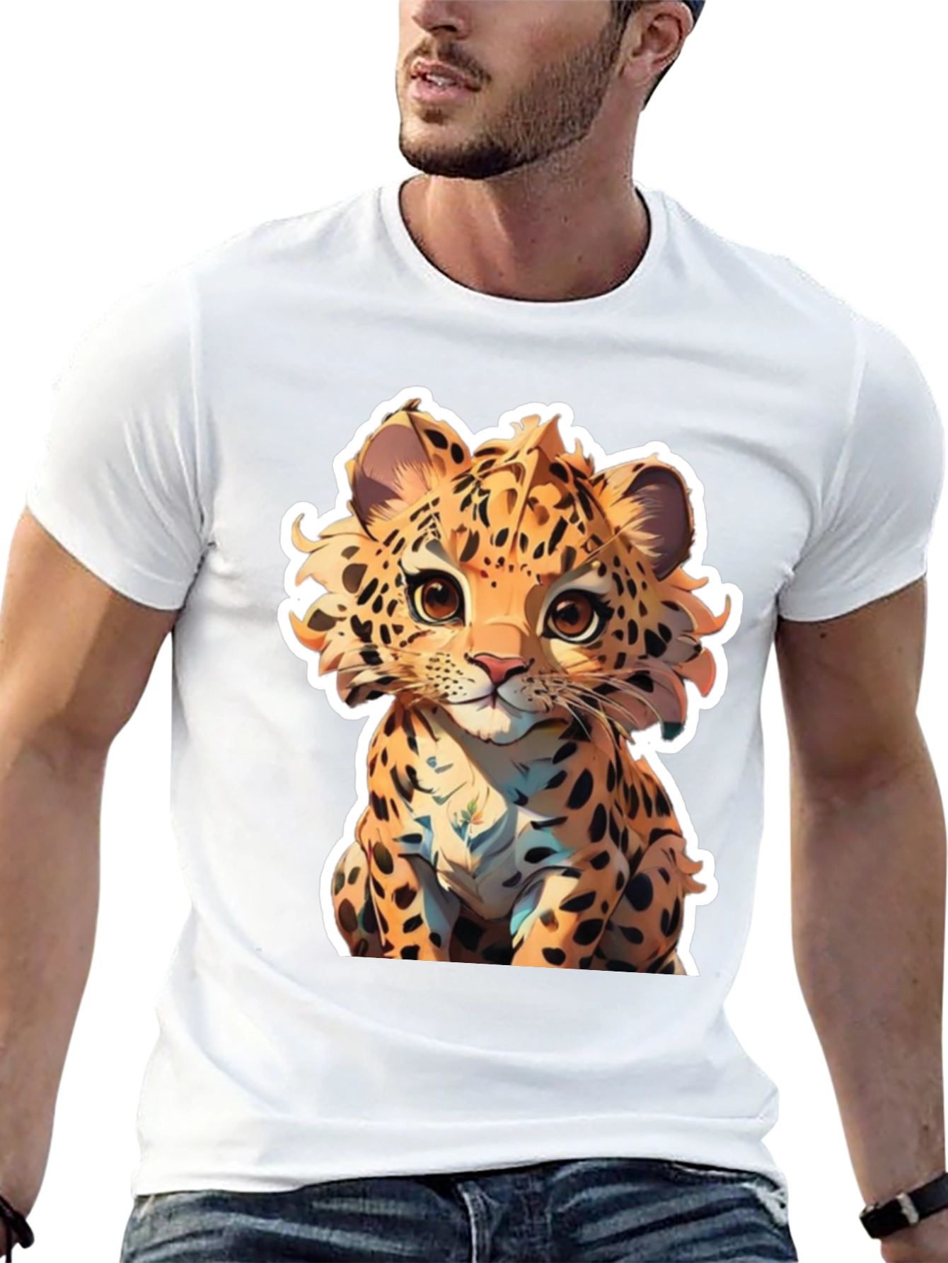Cute Cartoon Leopard Graphic Tee
