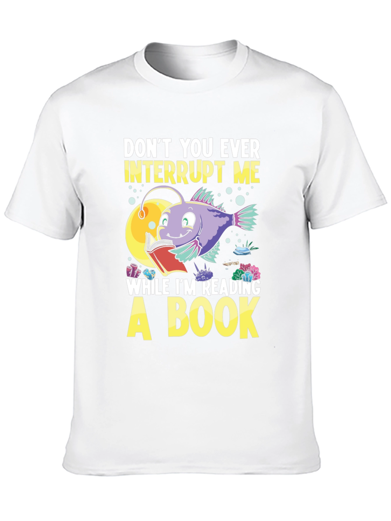 Dont Interrupt Me Anglerfish Reading Book T-Shirt