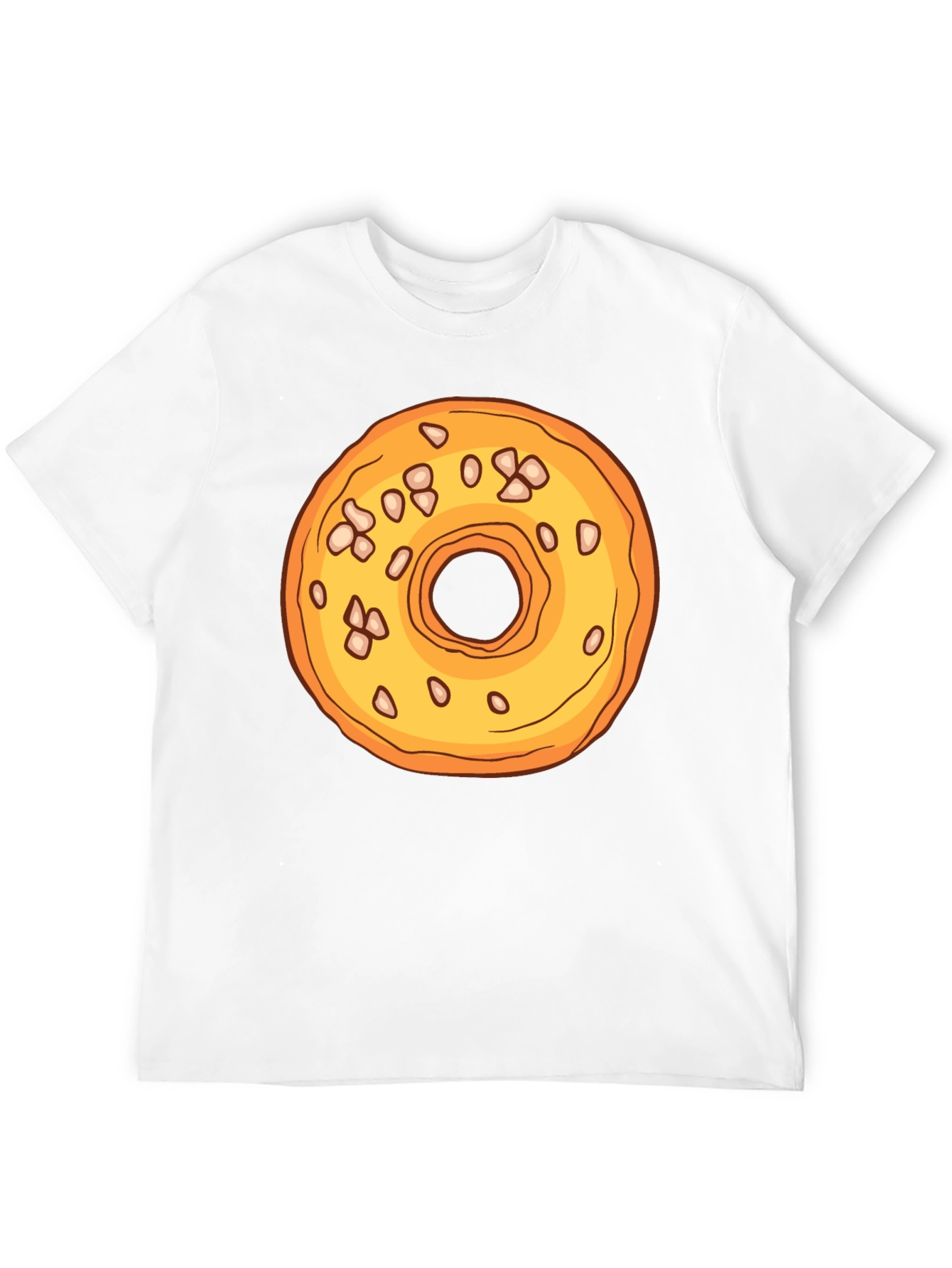 Donut Graphic T-Shirt - Black Cotton Casual Tee