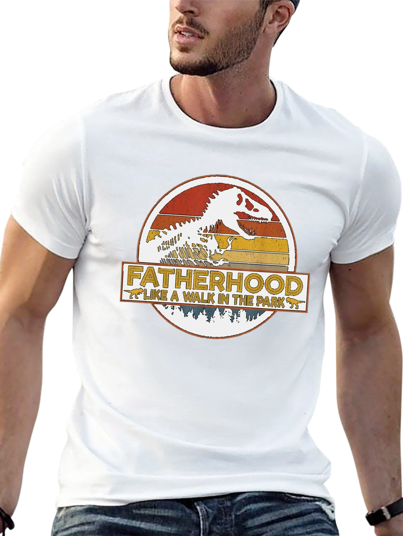 Fatherhood Dinosaur T-Shirt - Walk in the Park