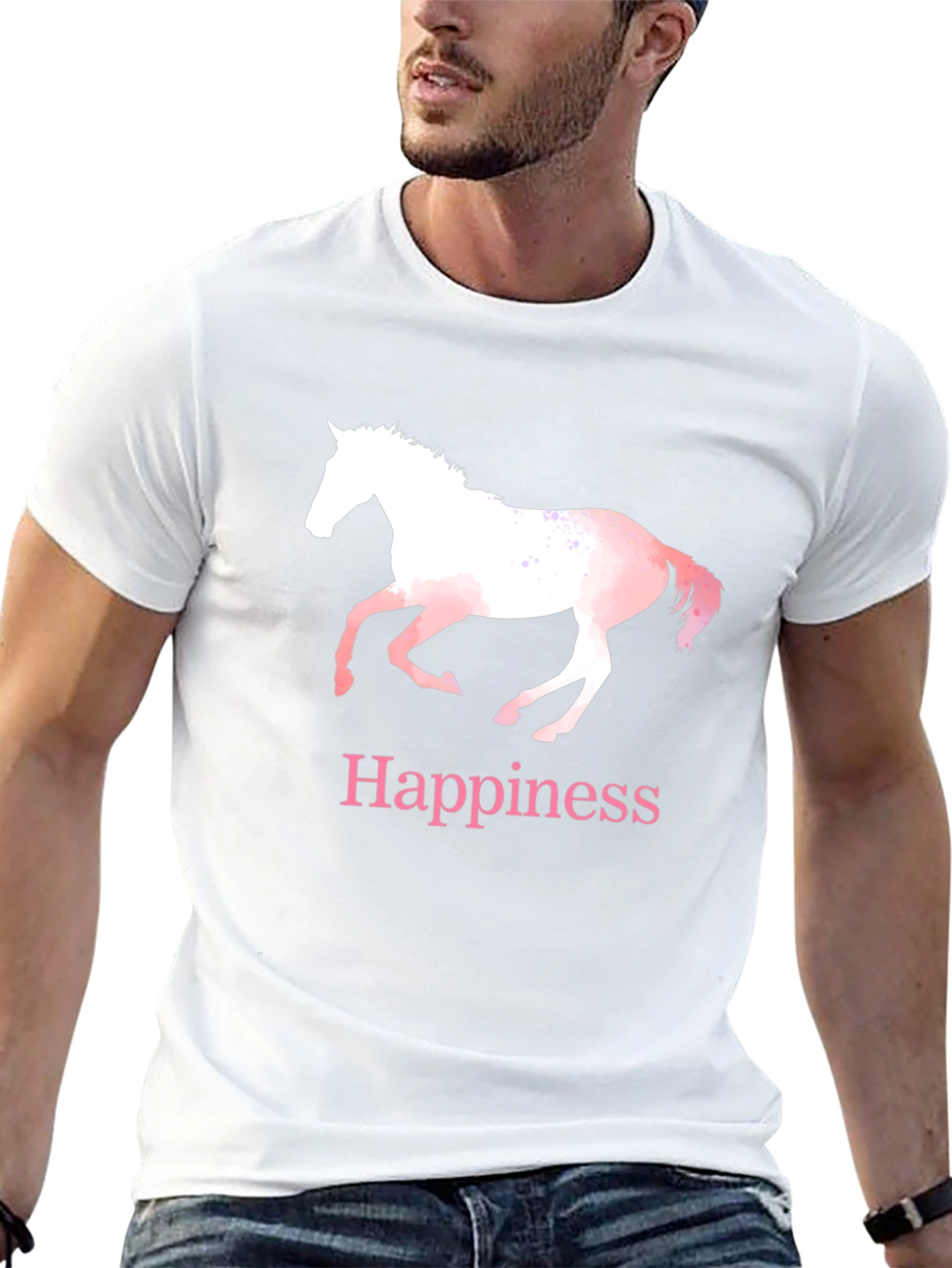 Happiness Horse T-Shirt - Black Cotton Tee