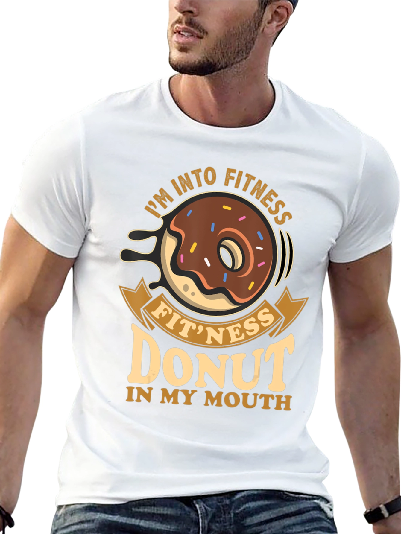 Fitness Donut T-Shirt - Funny Gym Workout Tee