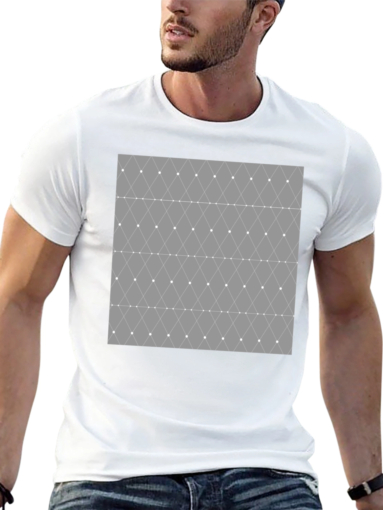 Geometric Diamond Pattern Mens T-Shirt
