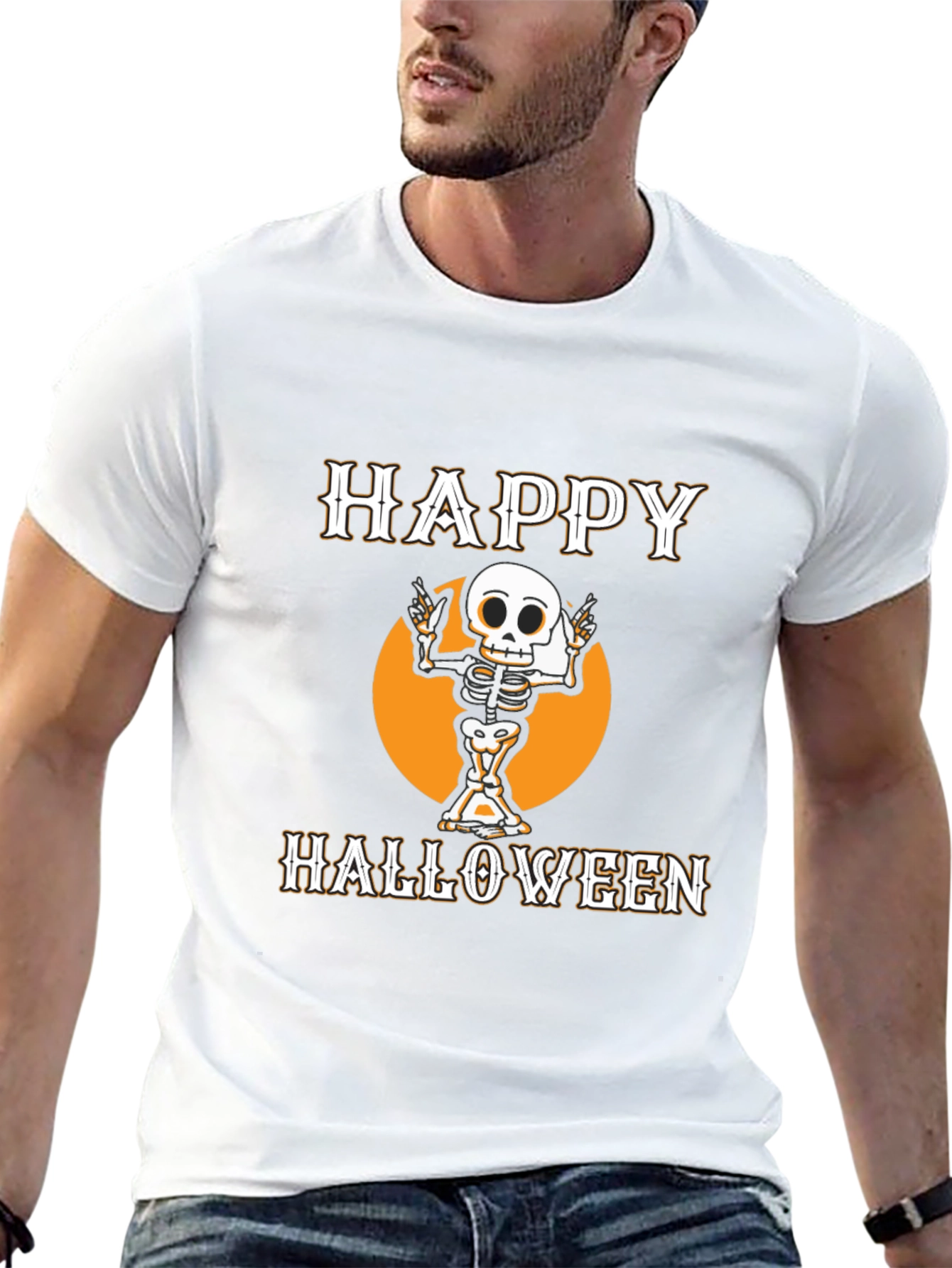 Happy Halloween Skeleton Graphic Tee