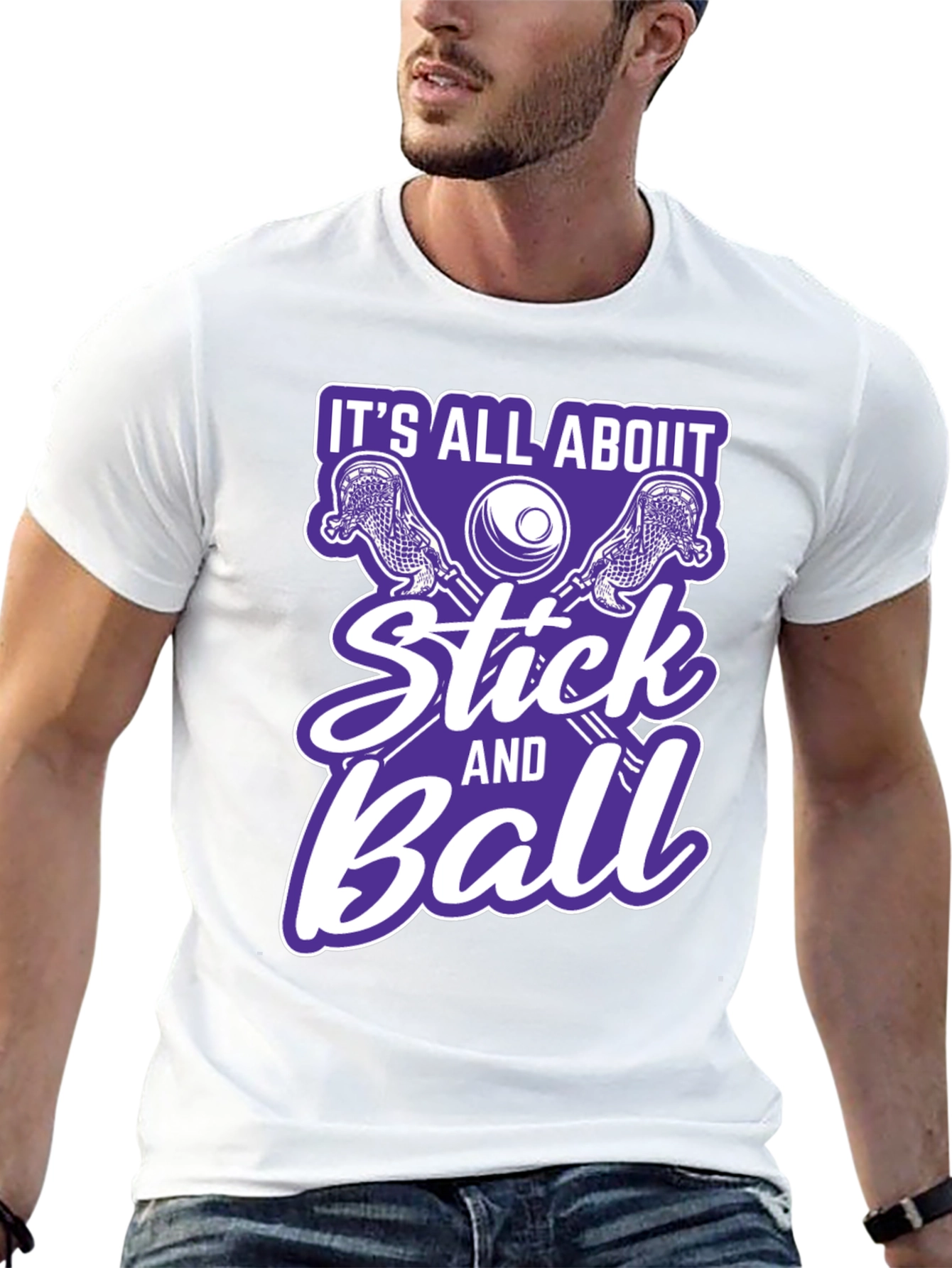 Lacrosse Stick and Ball Graphic T-Shirt