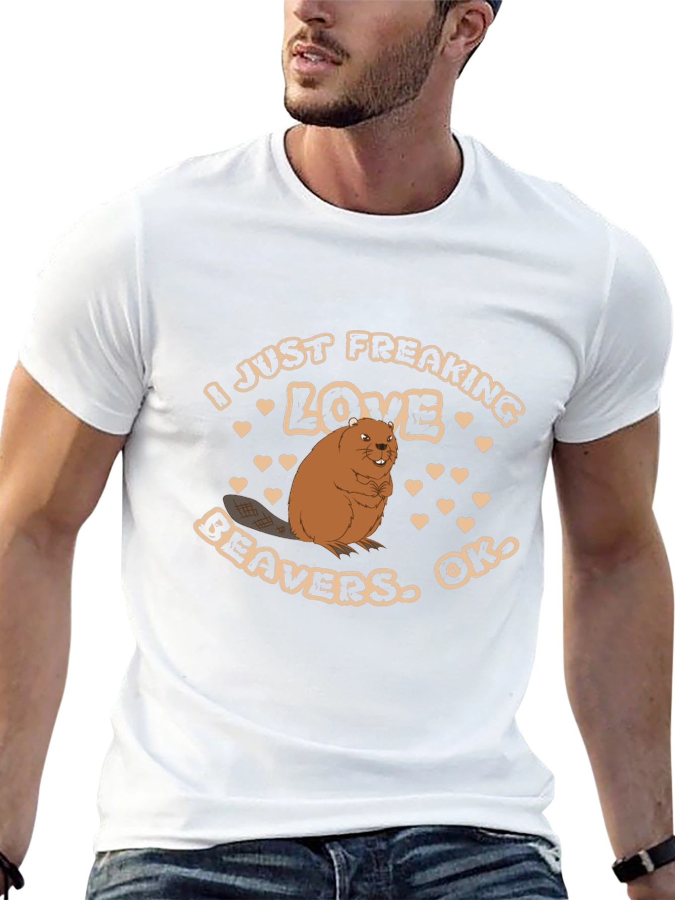 Funny Beaver Lover Graphic Tee - Black