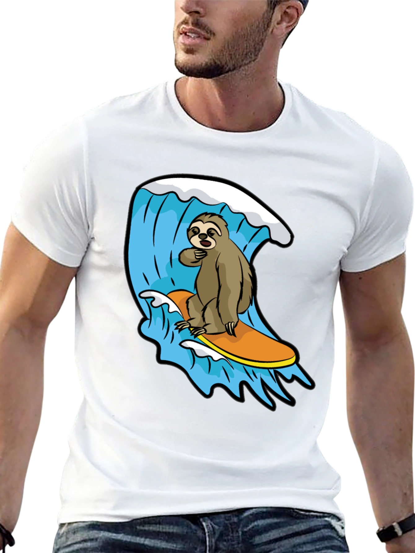 Surfing Sloth Graphic Tee