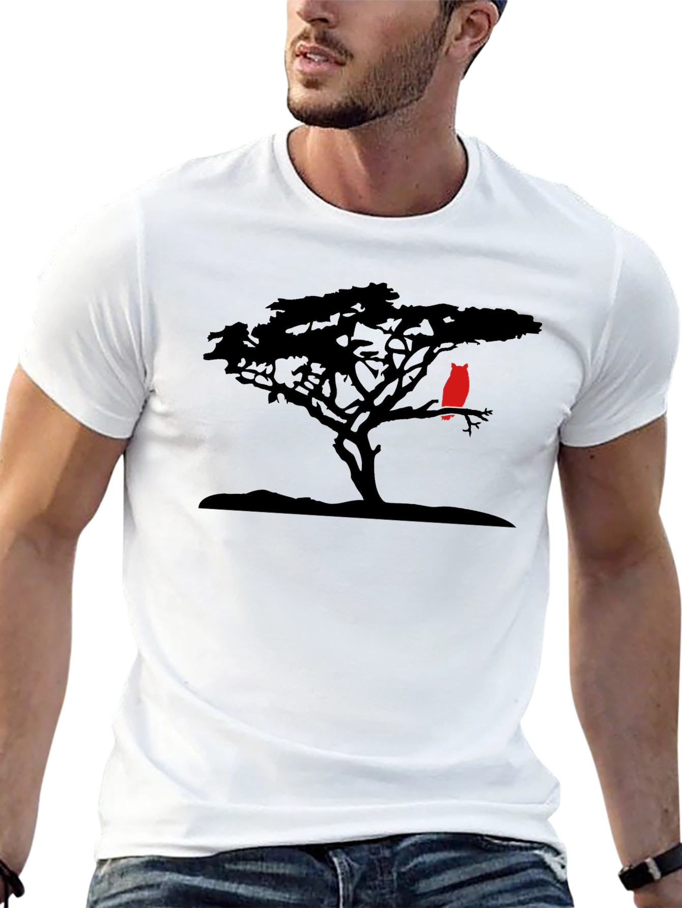 Tree & Owl Graphic T-Shirt - Unisex