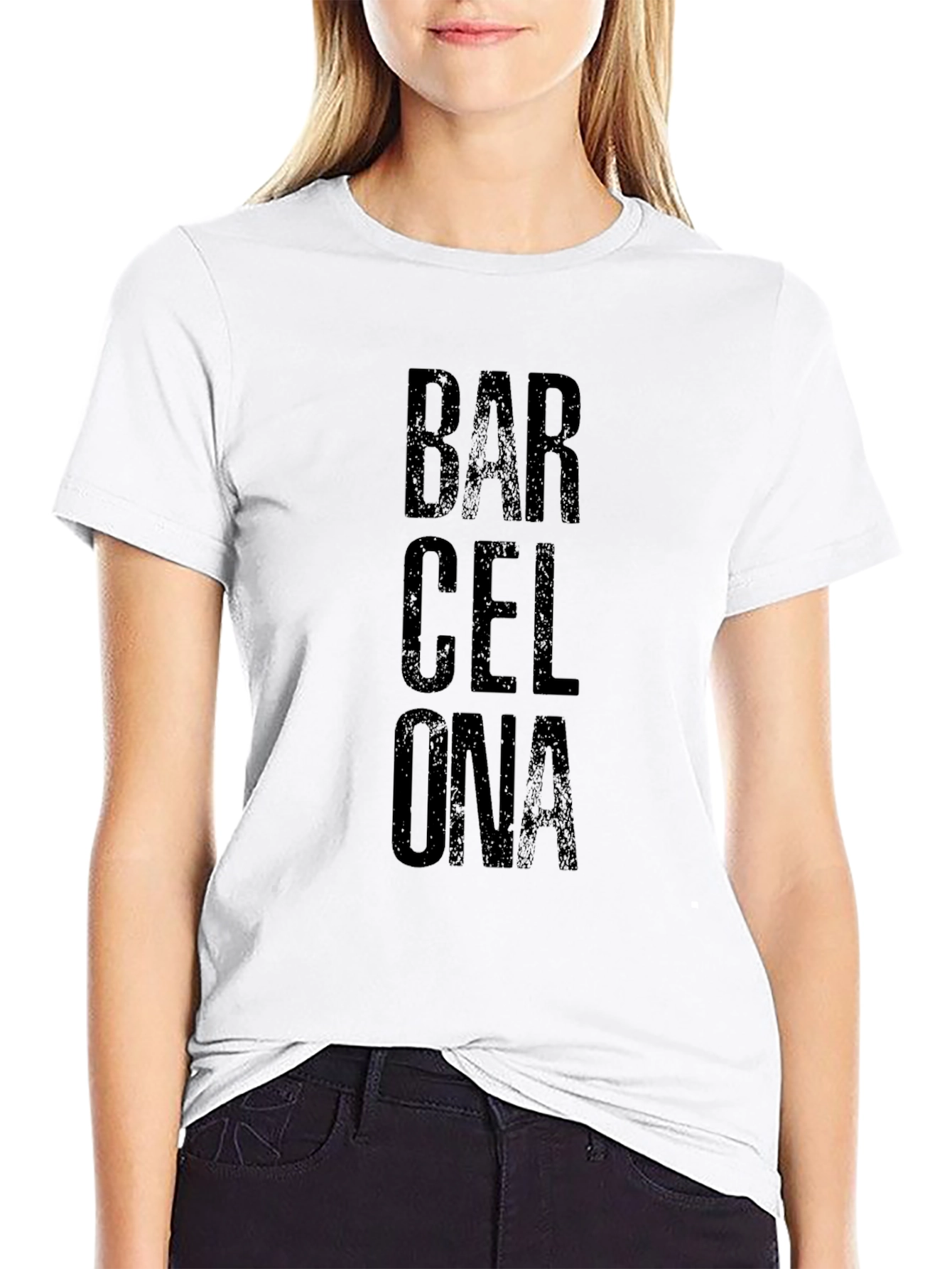 Barcelona Graphic Print Mens Black T-Shirt