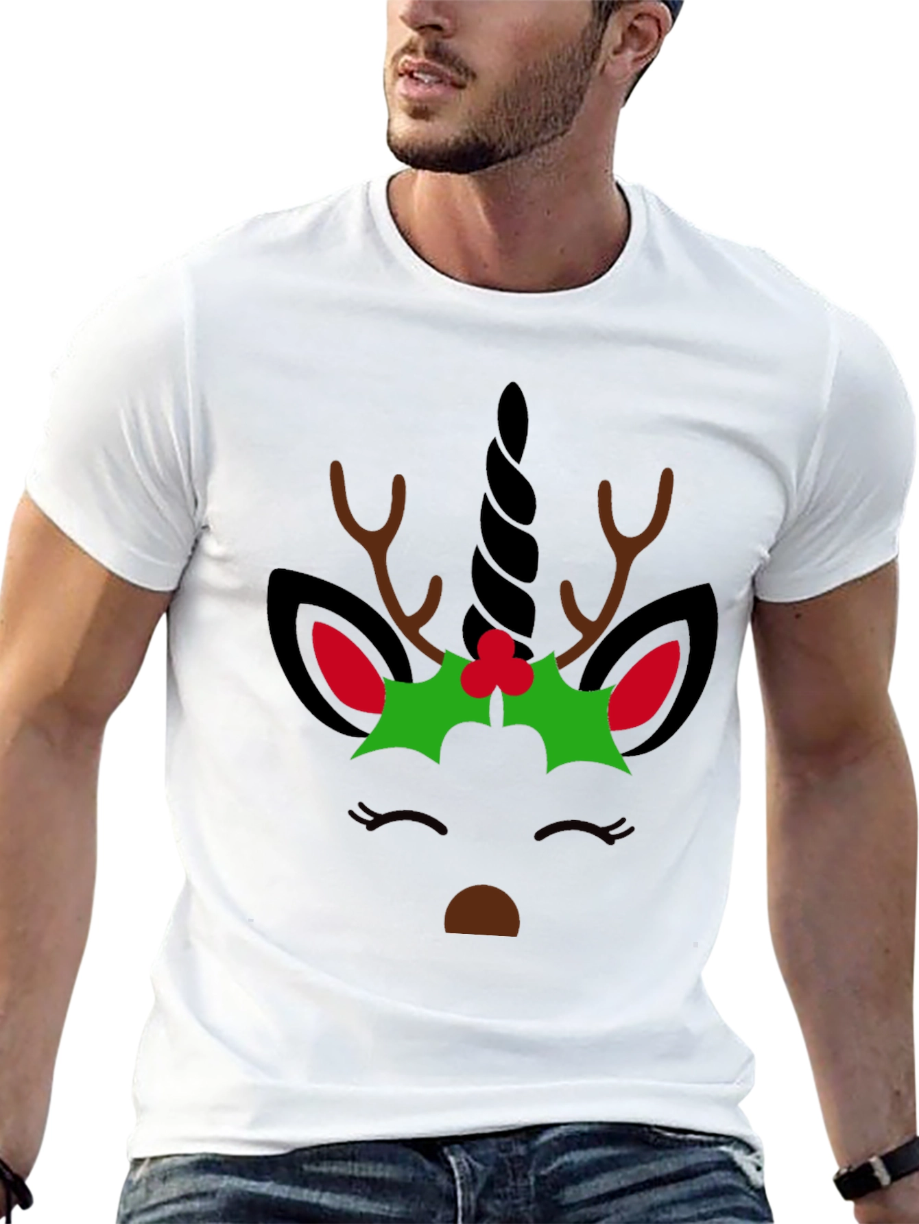 Unicorn Reindeer Christmas T-Shirt