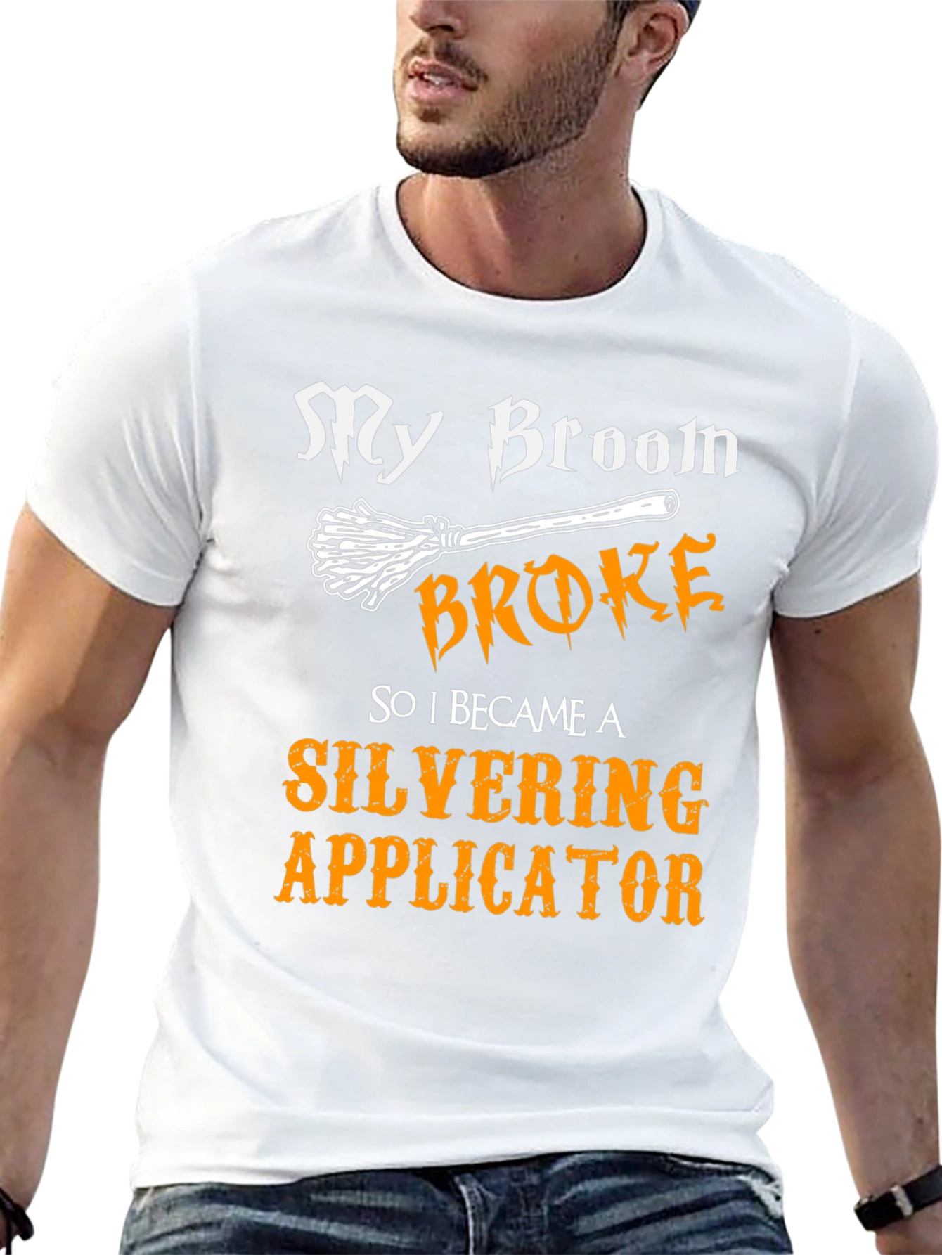 My Broom Broke Silvering Applicator Graphic Tee
