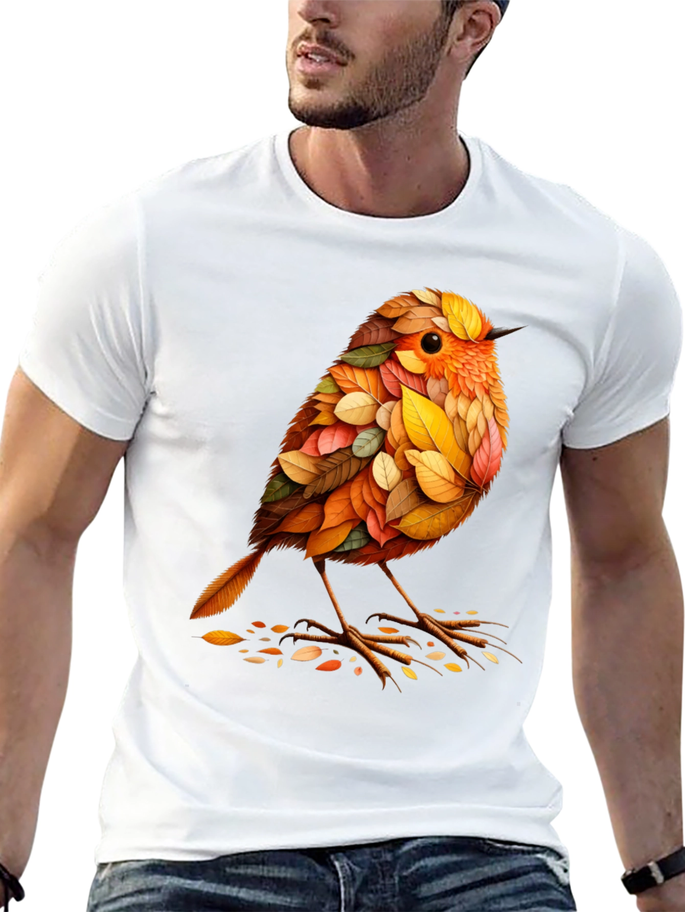 Autumn Leaf Bird Graphic Tee