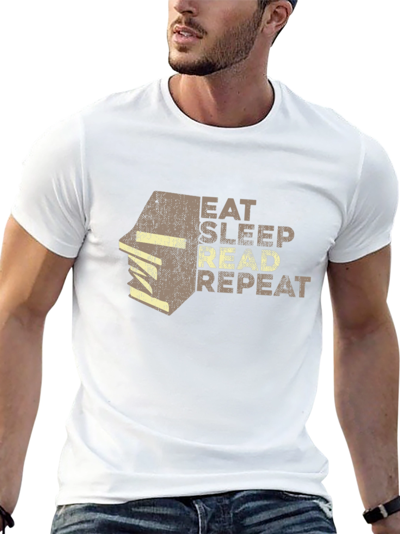 Eat Sleep Read Repeat T-Shirt - Book Lover Tee
