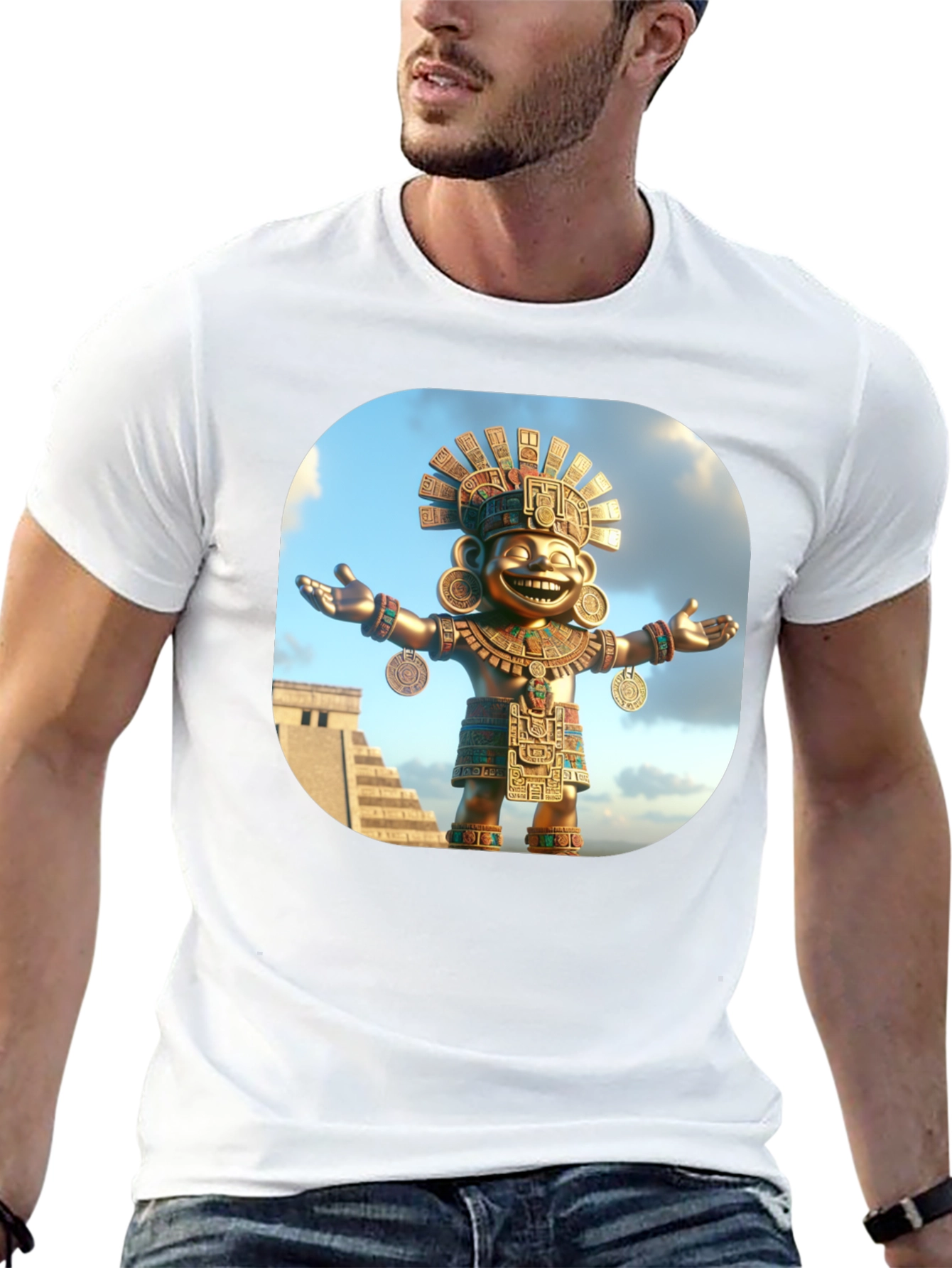Aztec God T-Shirt - Black