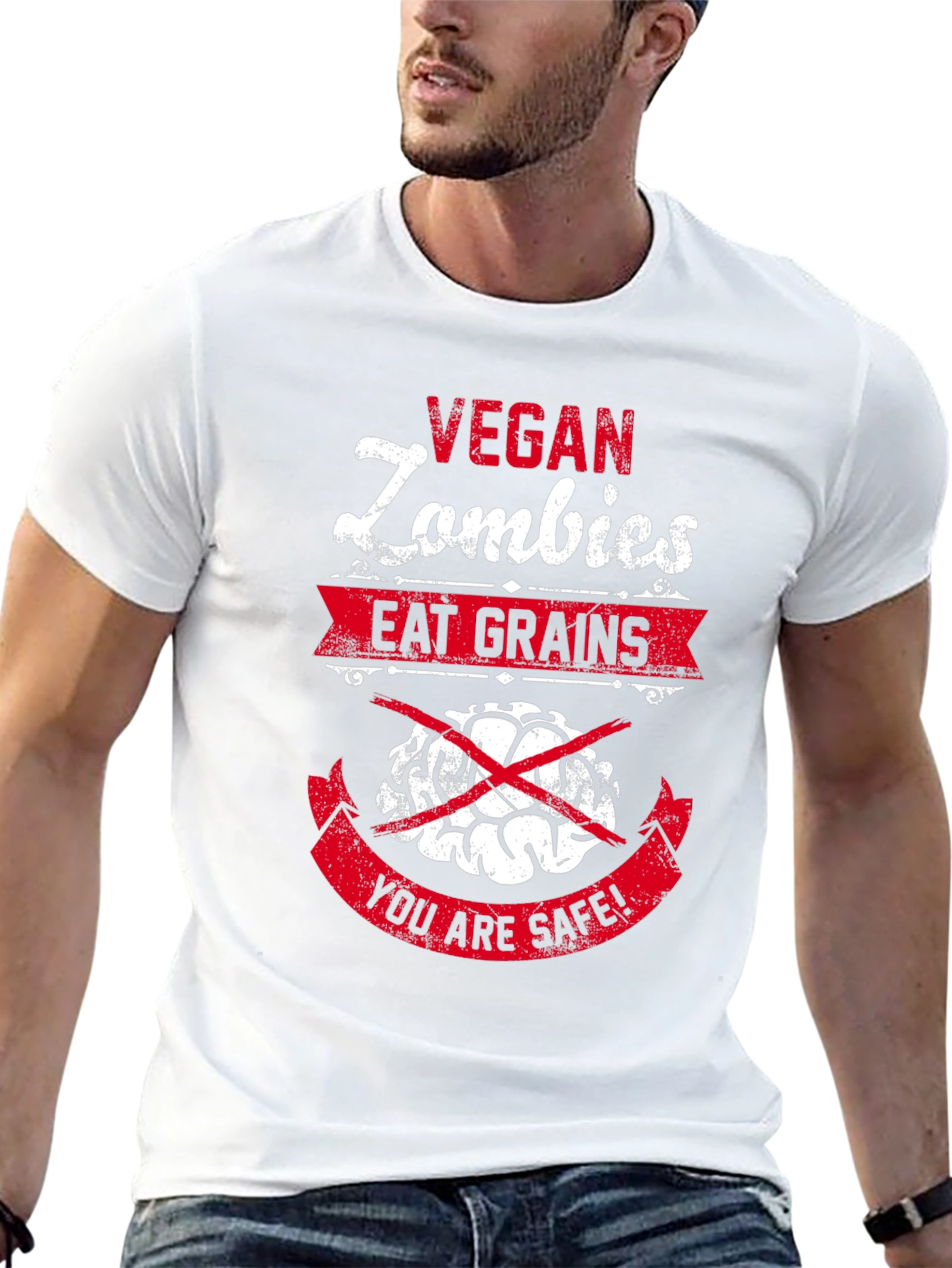 Vegan Zombies Eat Grains Graphic T-Shirt