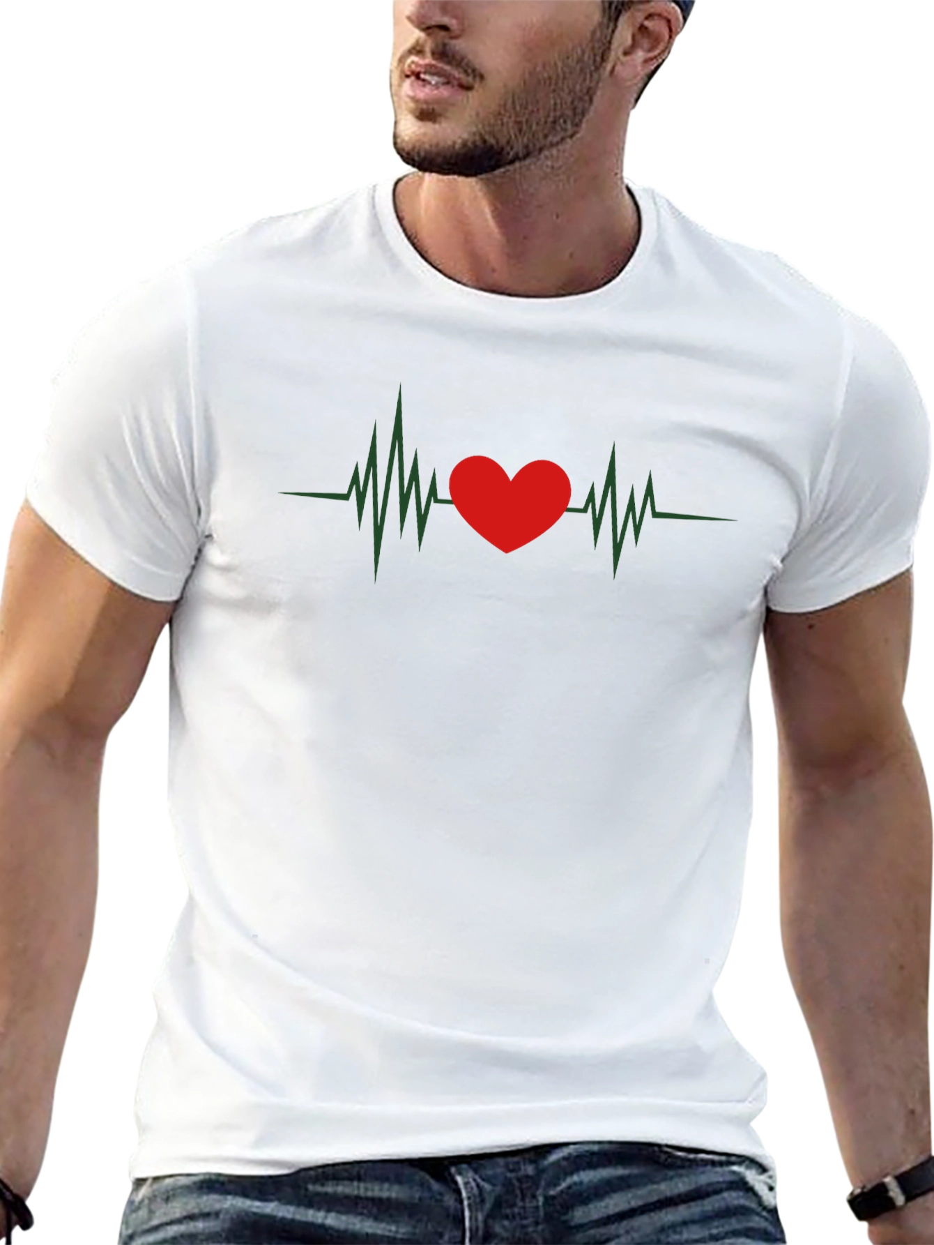 Heartbeat Graphic Tee - Love Pulse T-Shirt