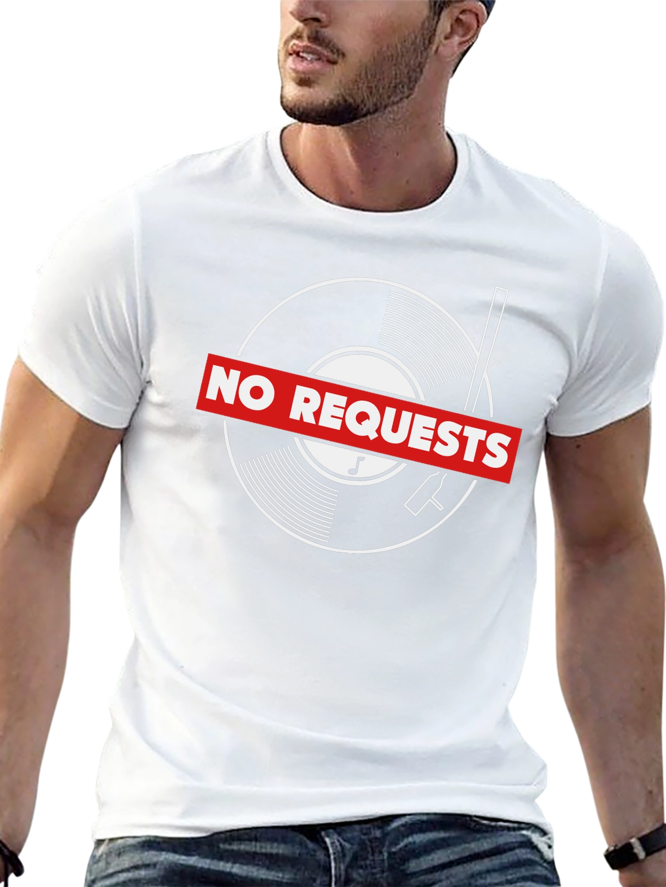 No Requests Vinyl Record Graphic T-Shirt