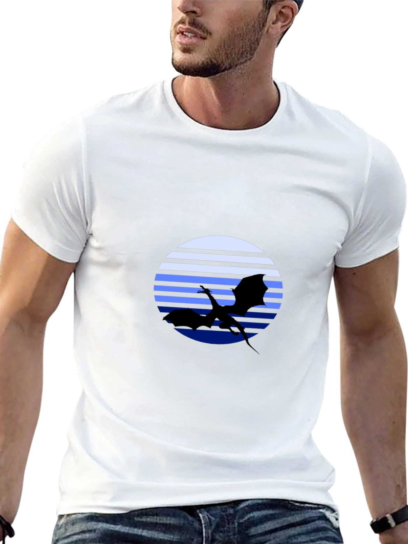 Dragon Silhouette T-Shirt - Retro Style