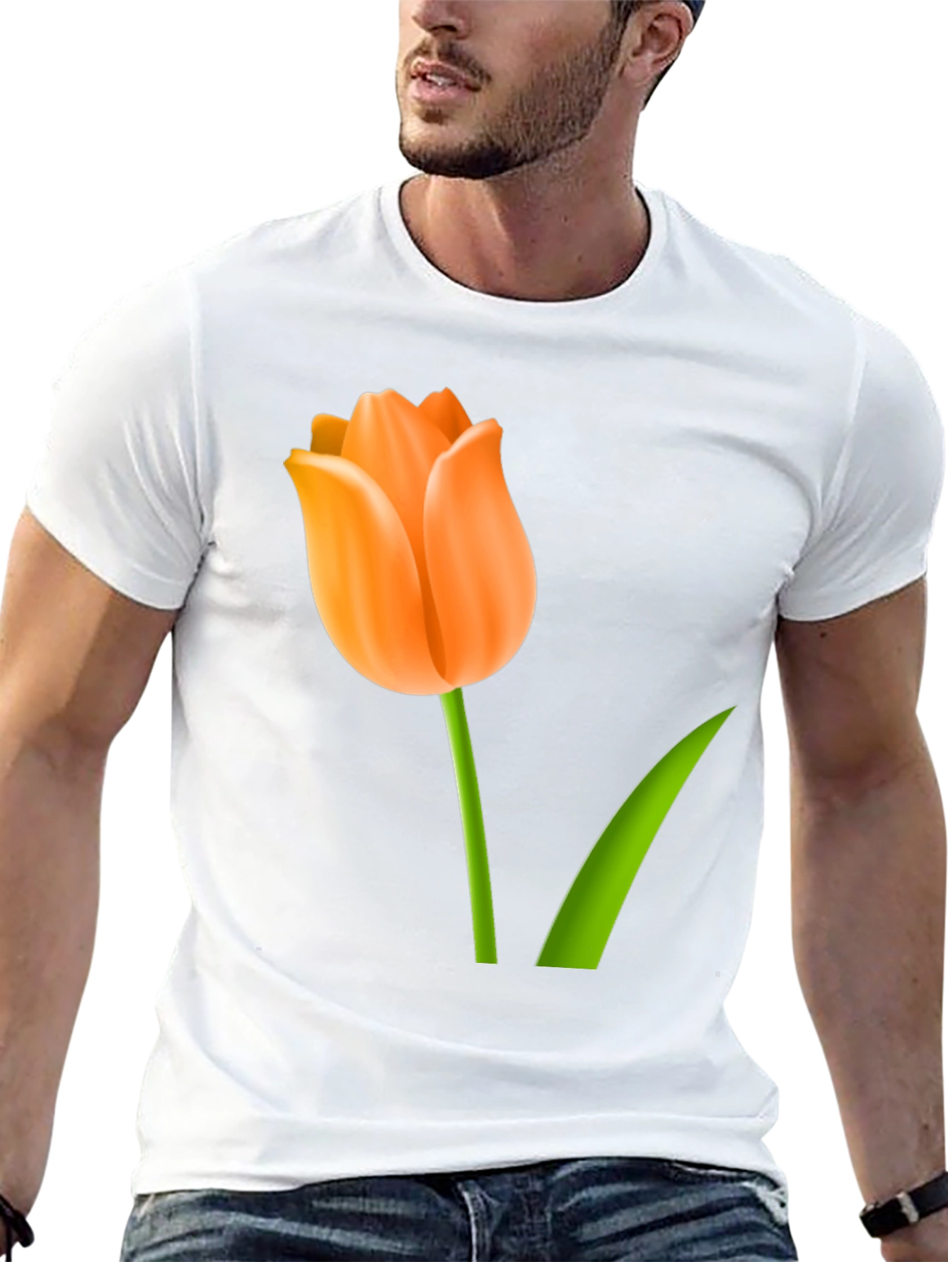 Tulip Graphic Print T-Shirt - Black