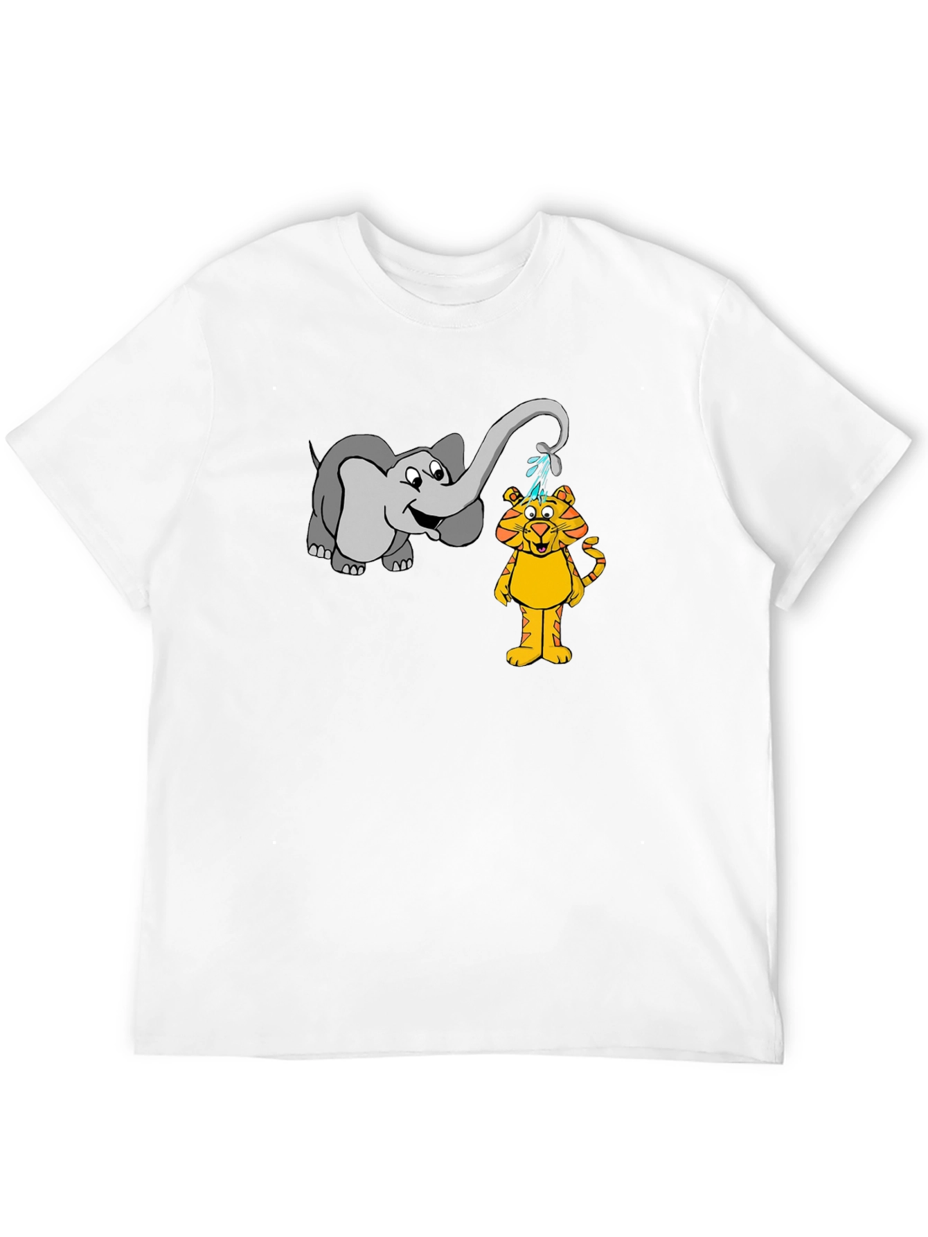 Elephant Watering Tiger Graphic T-Shirt