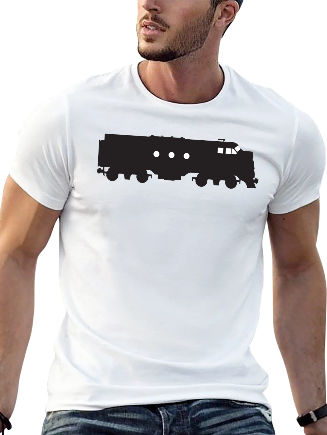 Train Graphic Tee - Cool Black T-Shirt