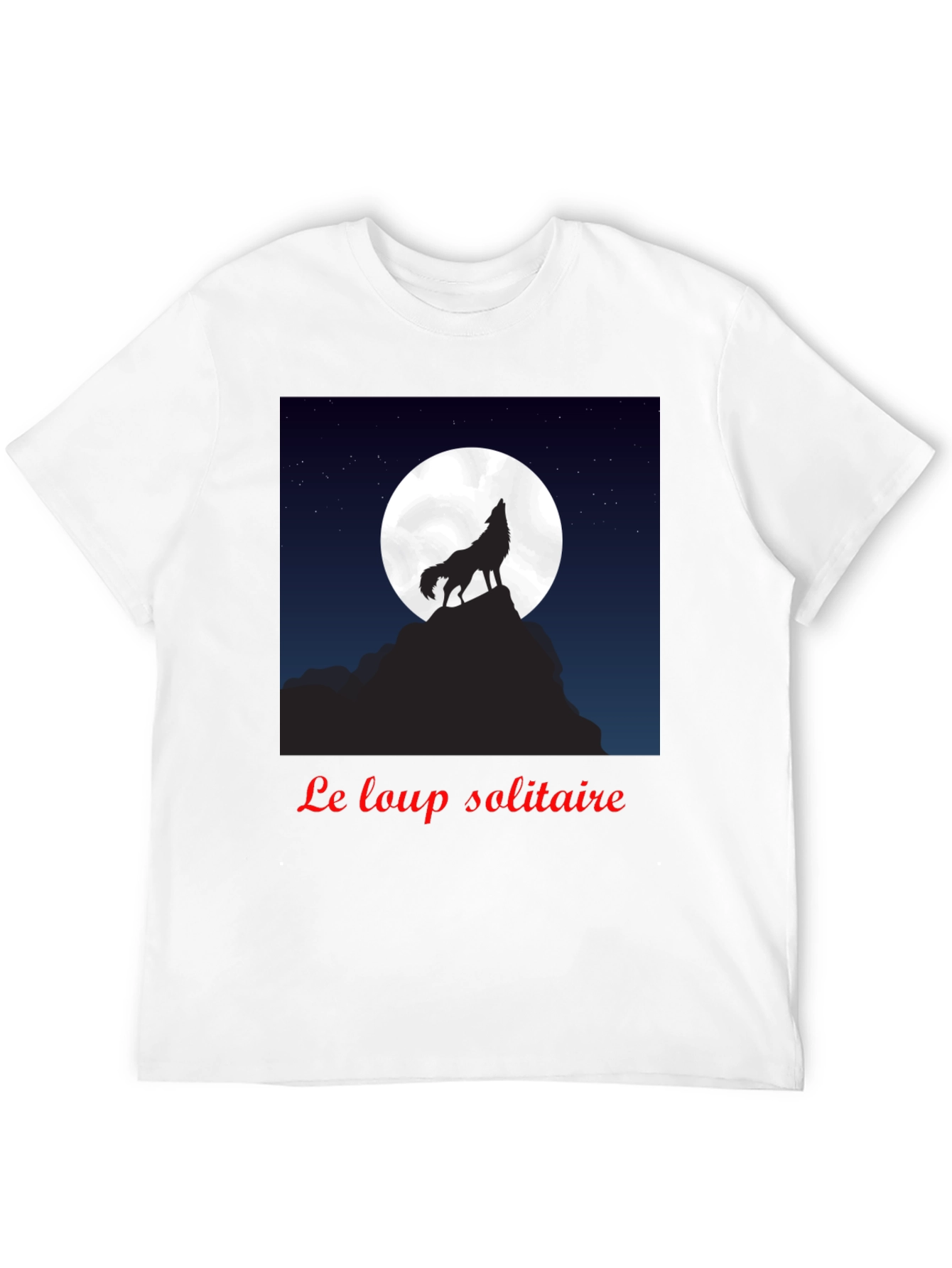 Le Loup Solitaire Graphic Tee - Black