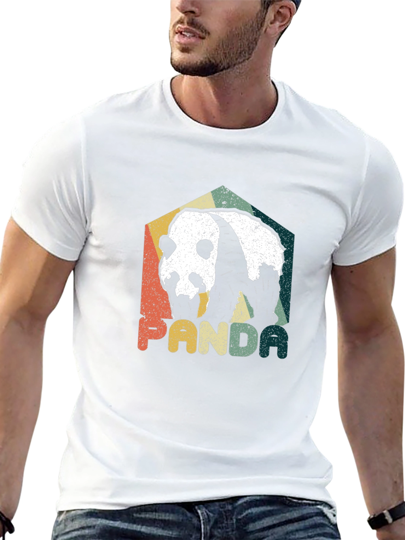 Retro Panda Graphic Tee - Mens Black T-Shirt
