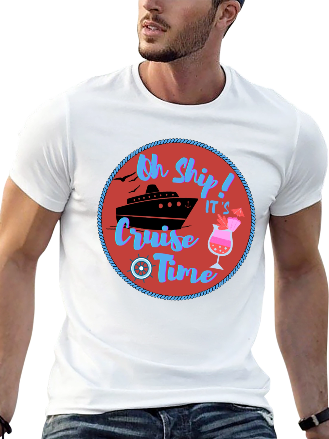 Oh Ship Cruise Time T-Shirt - Nautical Vacation Tee