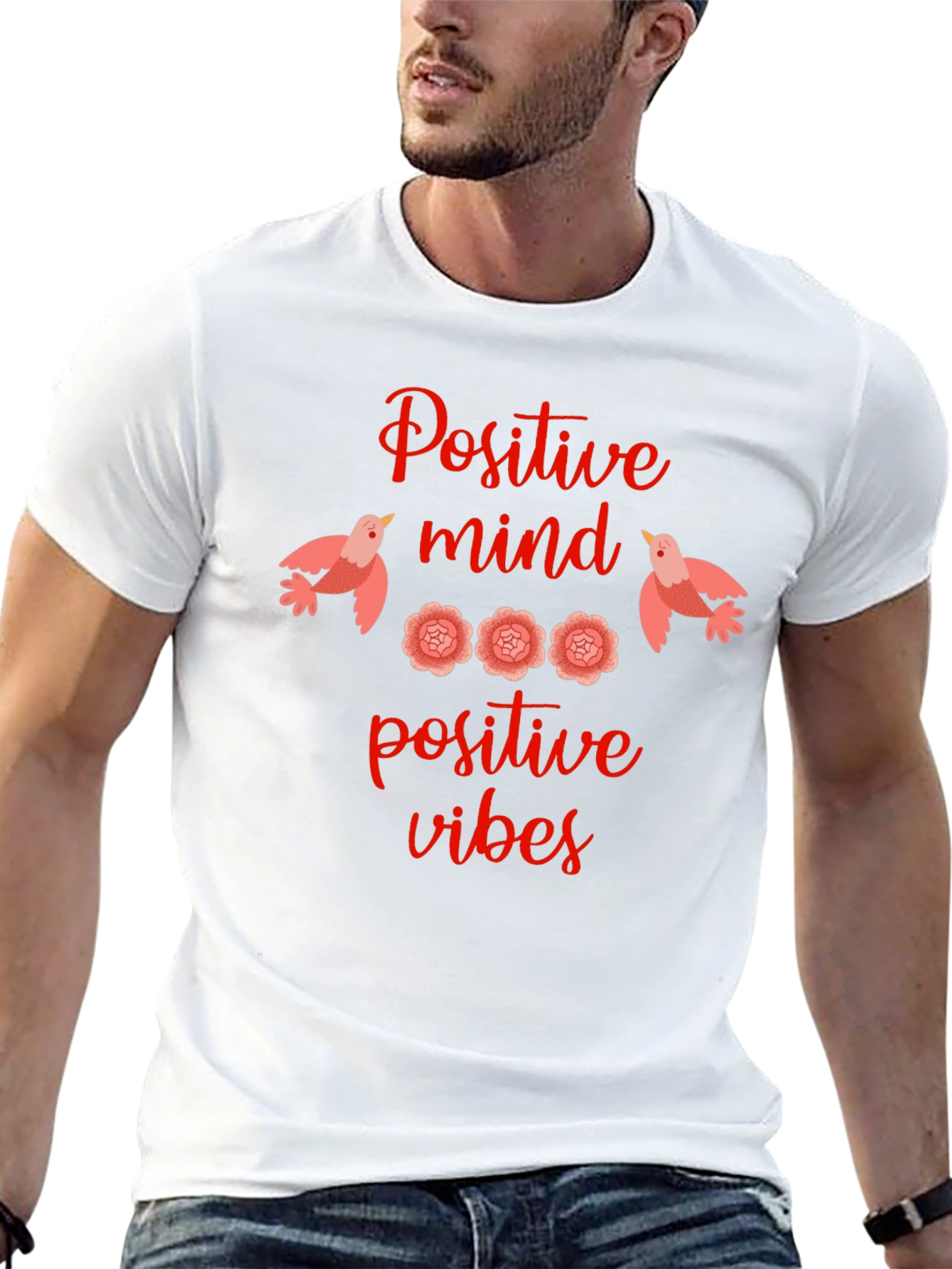Positive Mind Vibes Graphic Tee - Black