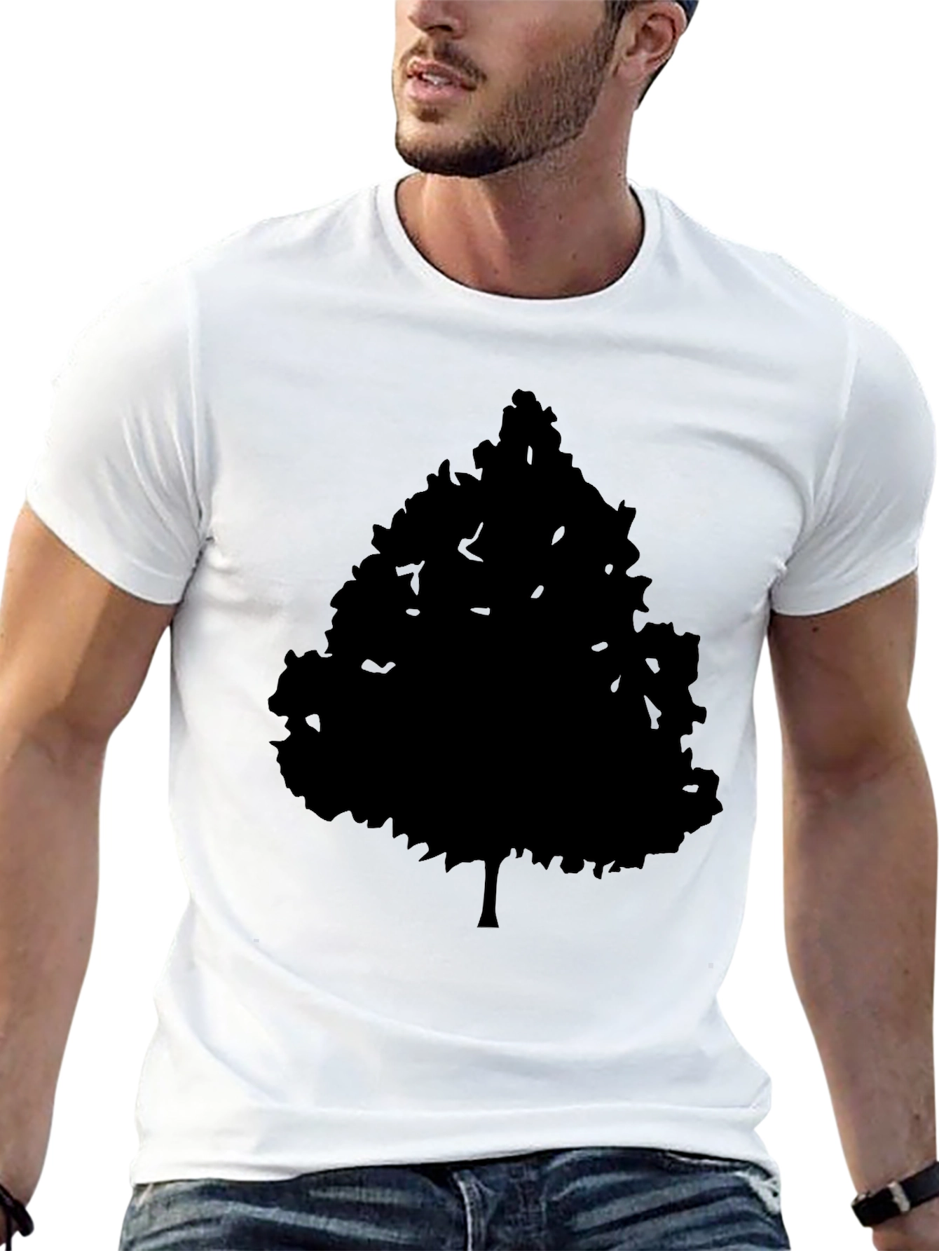 Mens Black Tree Graphic Tee - Nature Inspired Style