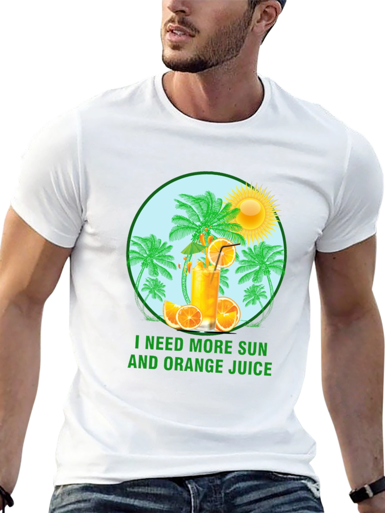 Tropical Orange Juice Graphic T-Shirt