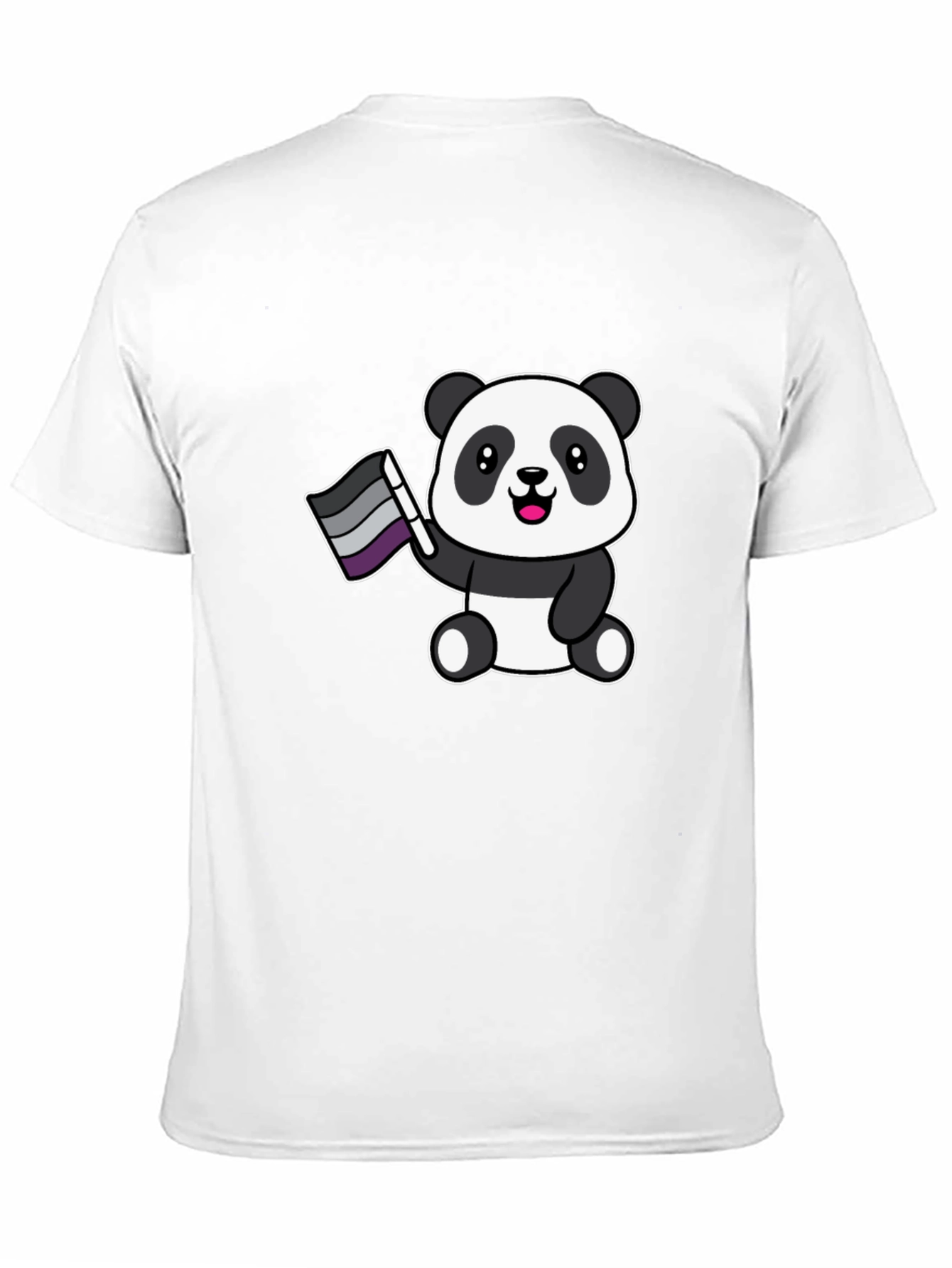 Cute Ace Panda Graphic Tee - Black
