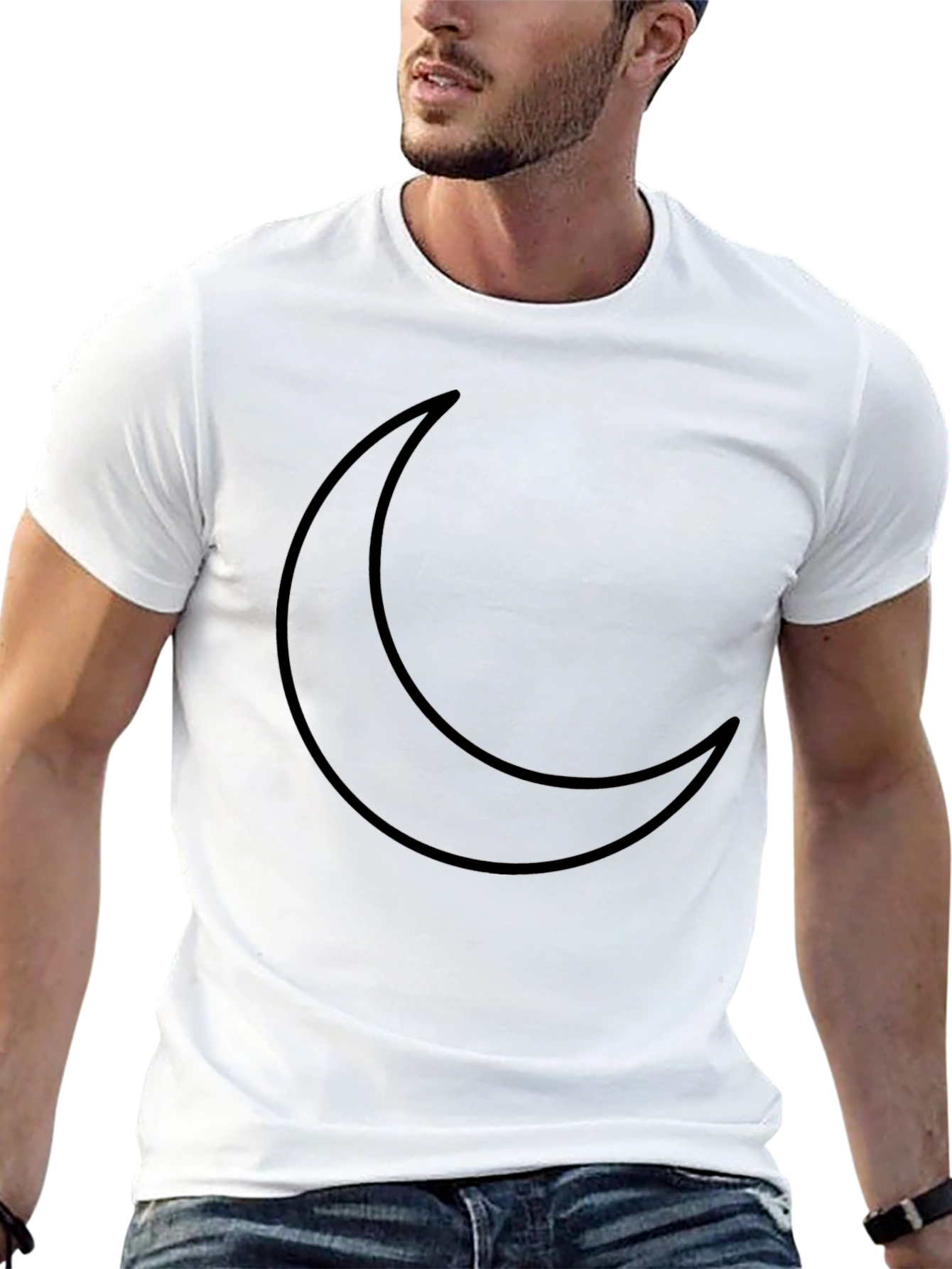 Crescent Moon Graphic Black T-Shirt