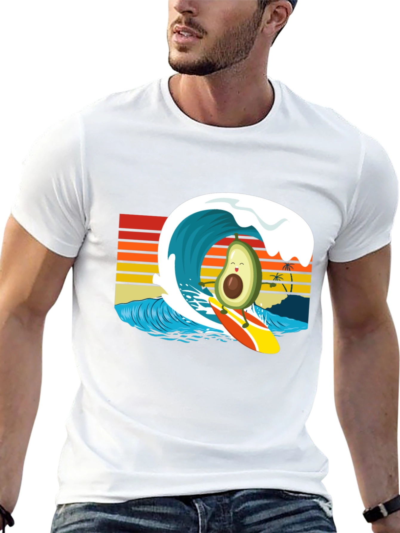 Surfing Avocado Graphic Tee