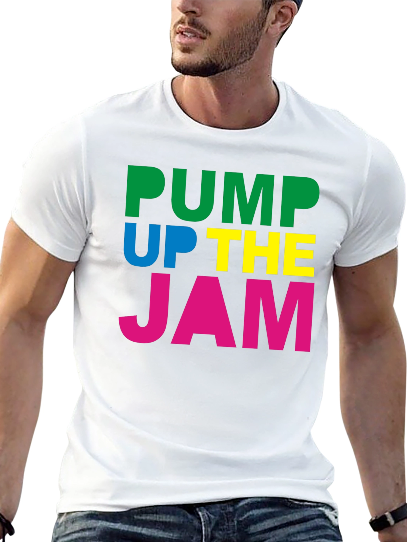 Pump Up The Jam Black Graphic Tee Shirt