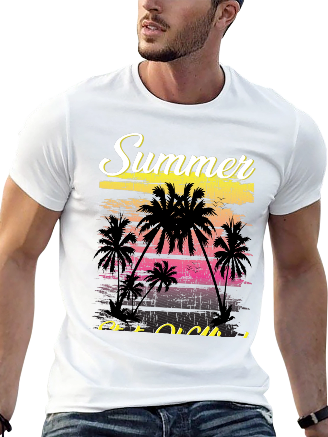 Summer Vibes T-Shirt - Palm Tree Graphic Tee