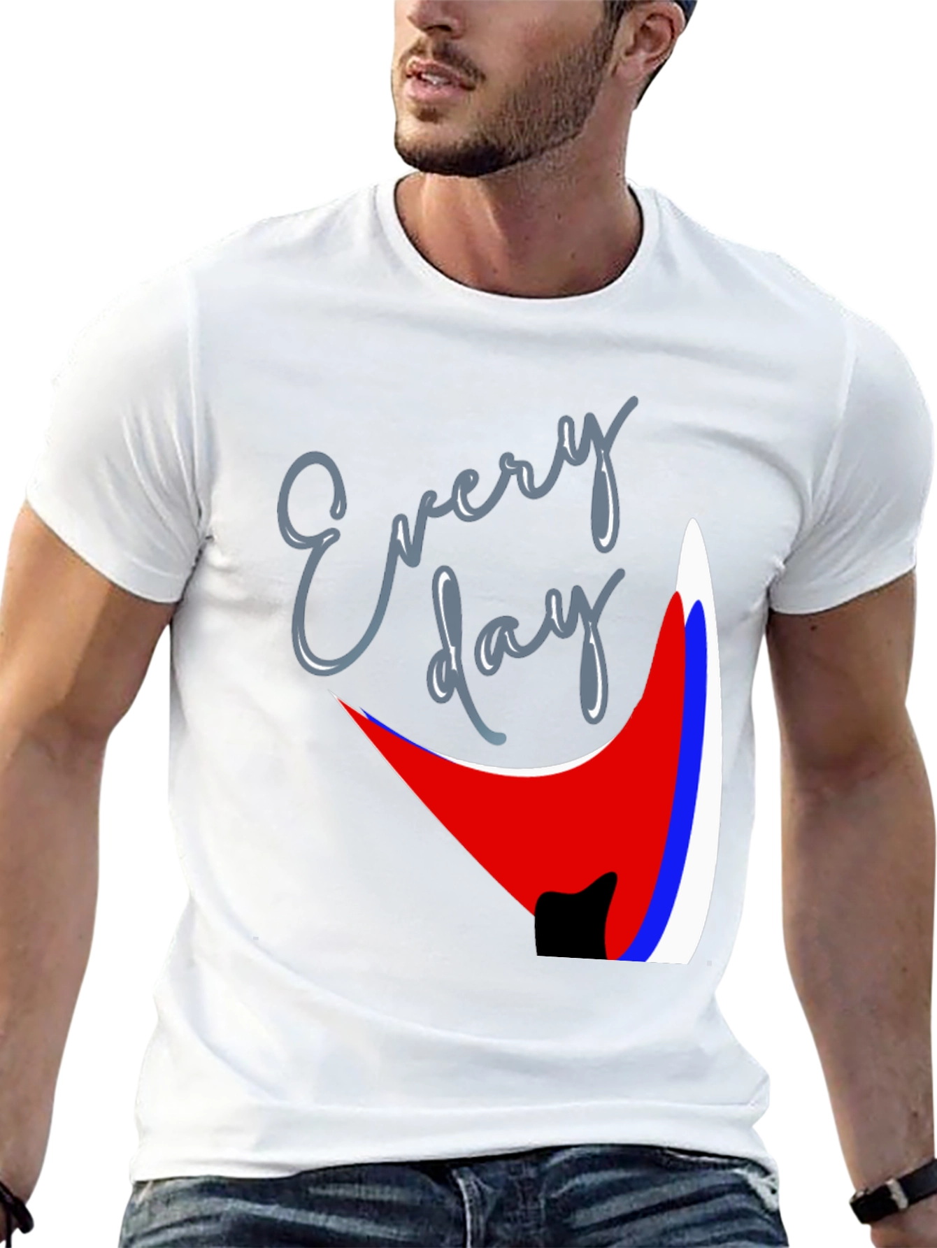 Every Day Graphic Tee - Trendy Black T-Shirt