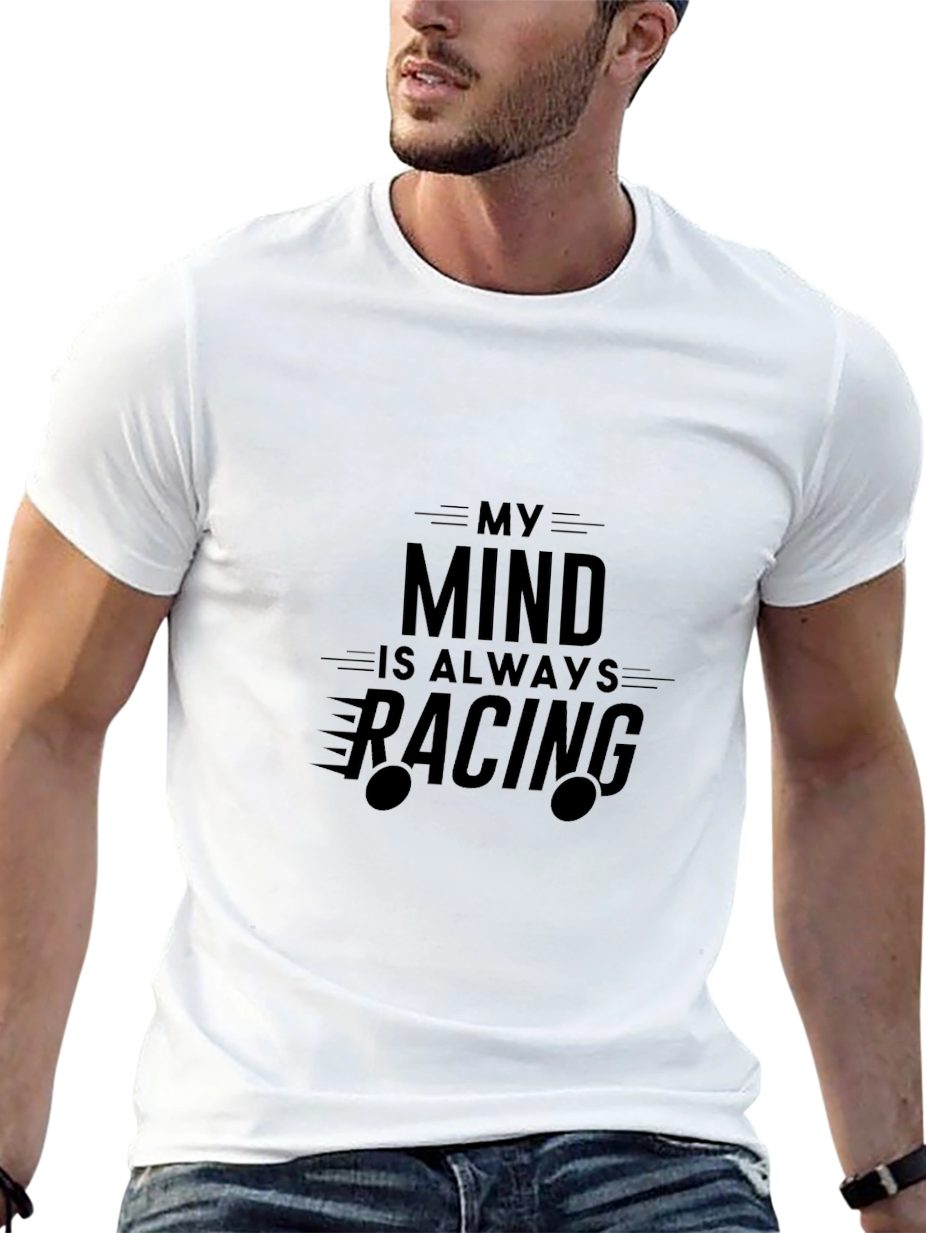 My Mind Is Always Racing T-Shirt - Black